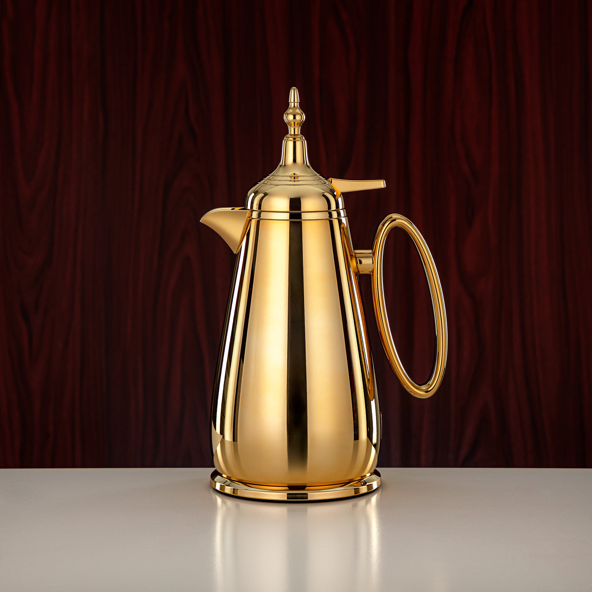 Almarjan Vacuum Flask Set Push Button ABS Gold 0.7L + 1L (UOP-A0700/B1000C95) - Classic Vacuum Flask