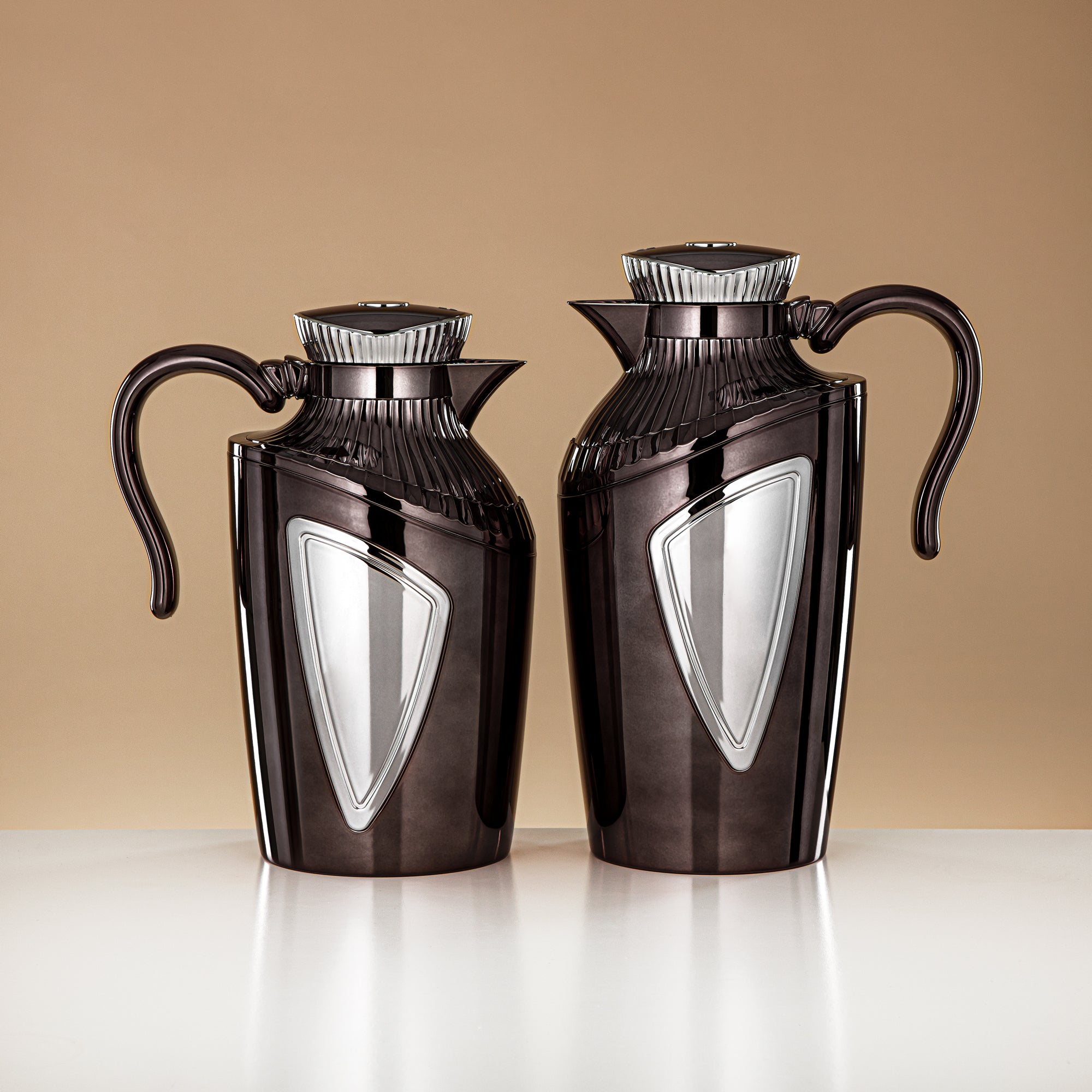 Almarjan 2 Pieces Vacuum Flask Set Gunmetal & Silver - UWP-0700/1000 E10C