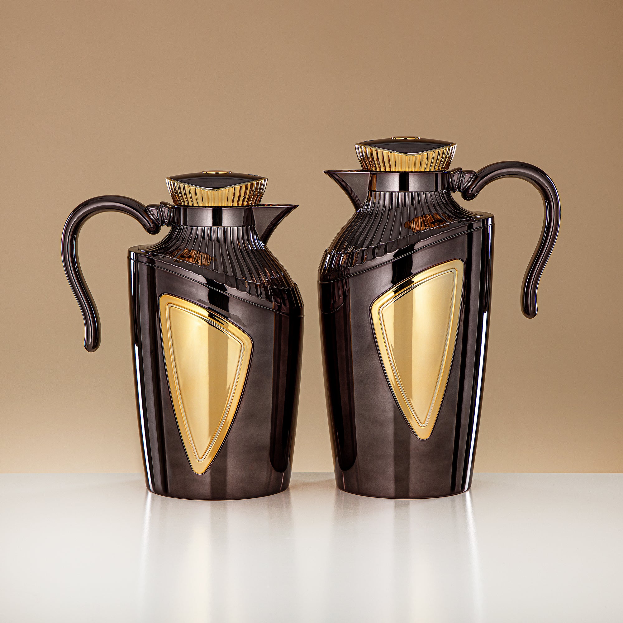 Almarjan 2 Pieces Vacuum Flask Set Gunmetal & Gold - UWP-0700/1000 E10C95