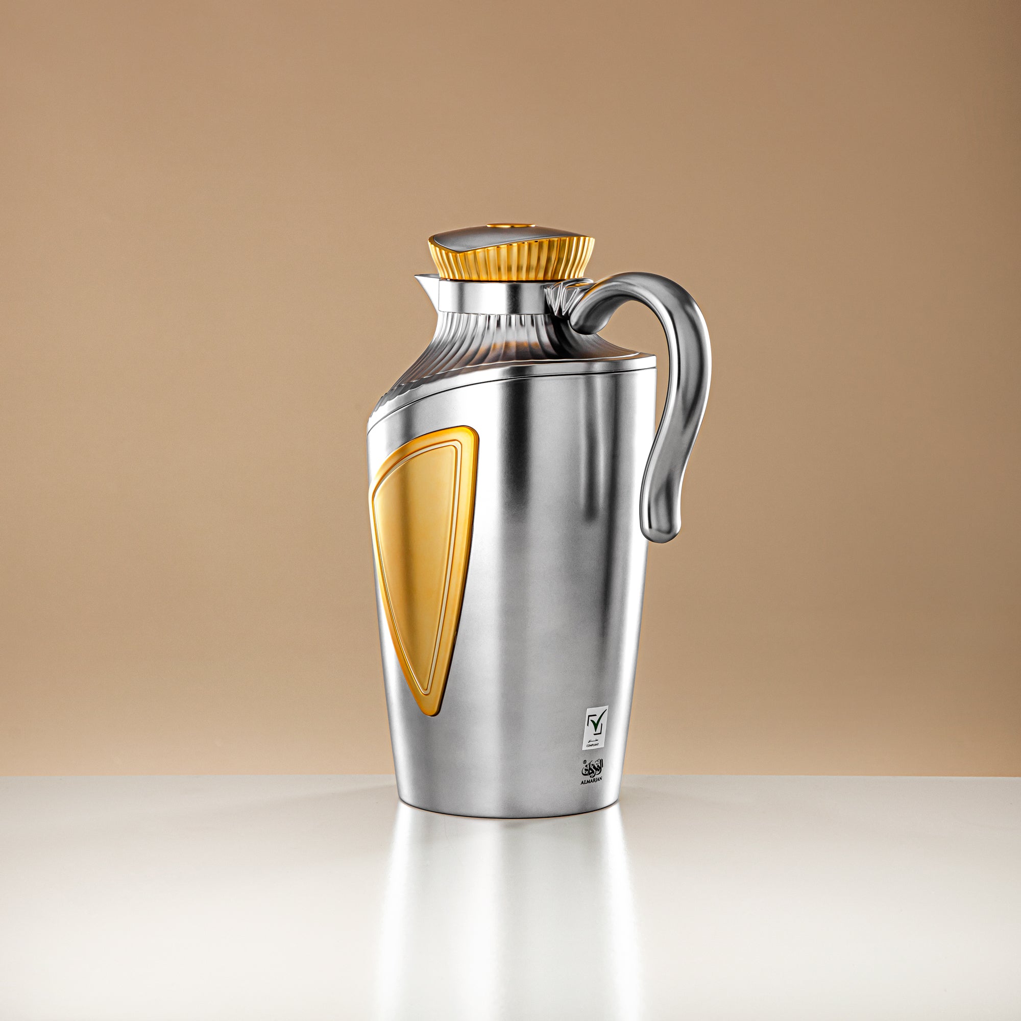 Almarjan 2 Pieces Vacuum Flask Set Matt Silver & Gold - UWP-0700/1000 E23E22