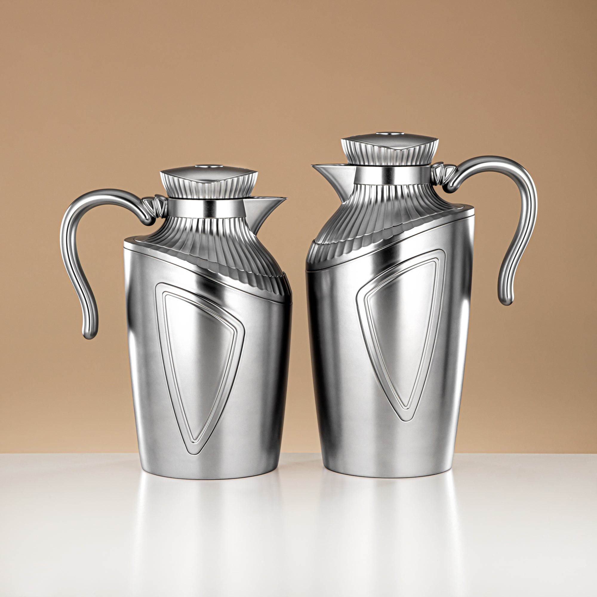 Almarjan 2 Pieces Vacuum Flask Set Matt Silver - UWP-0700/1000 E23