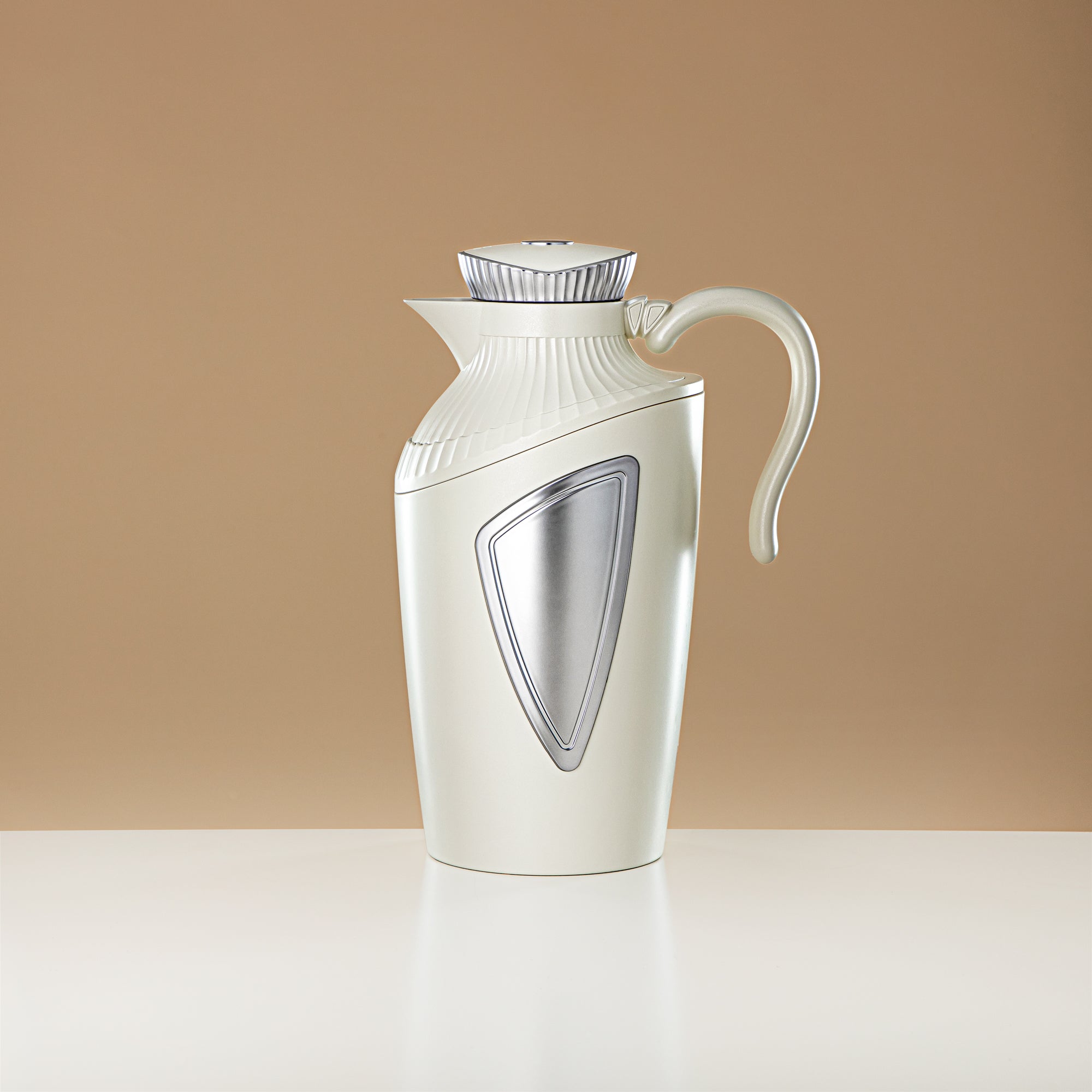 Almarjan 2 Pieces Vacuum Flask Set Matt White & Silver - UWP-0700/1000 Q330YZE23