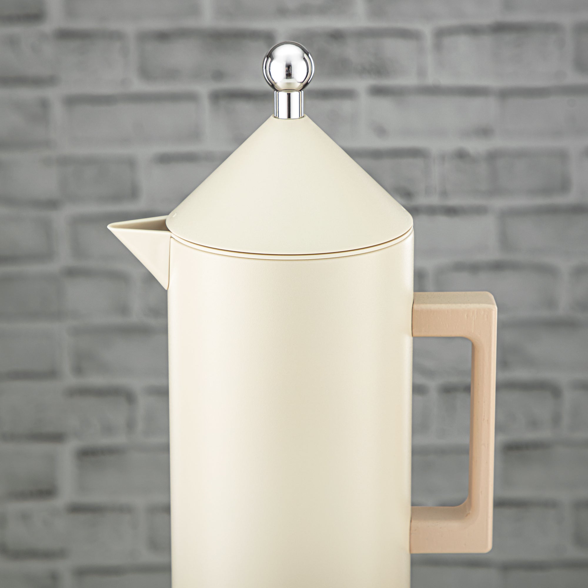 Almarjan Vacuum Flask Set Push Button 0.6L + 1L Sand & Silver (VAF2950005) - Modern Vacuum Flask Set