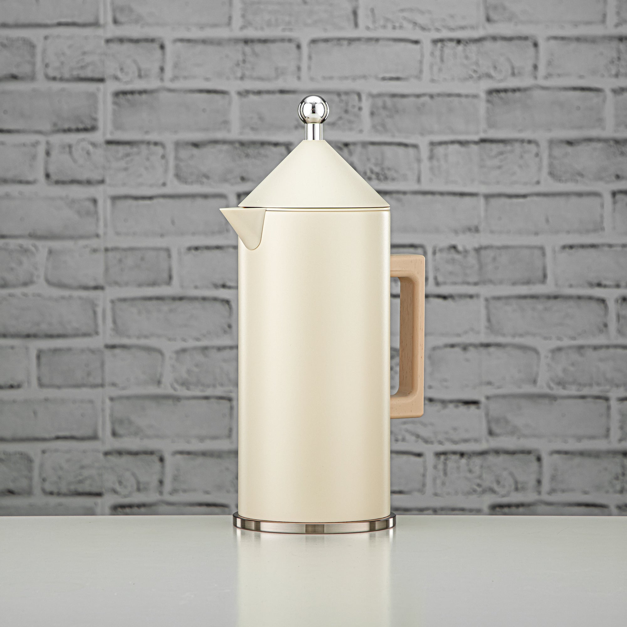 Almarjan Vacuum Flask Set Push Button 0.6L + 1L Sand & Silver (VAF2950005) - Modern Vacuum Flask Set