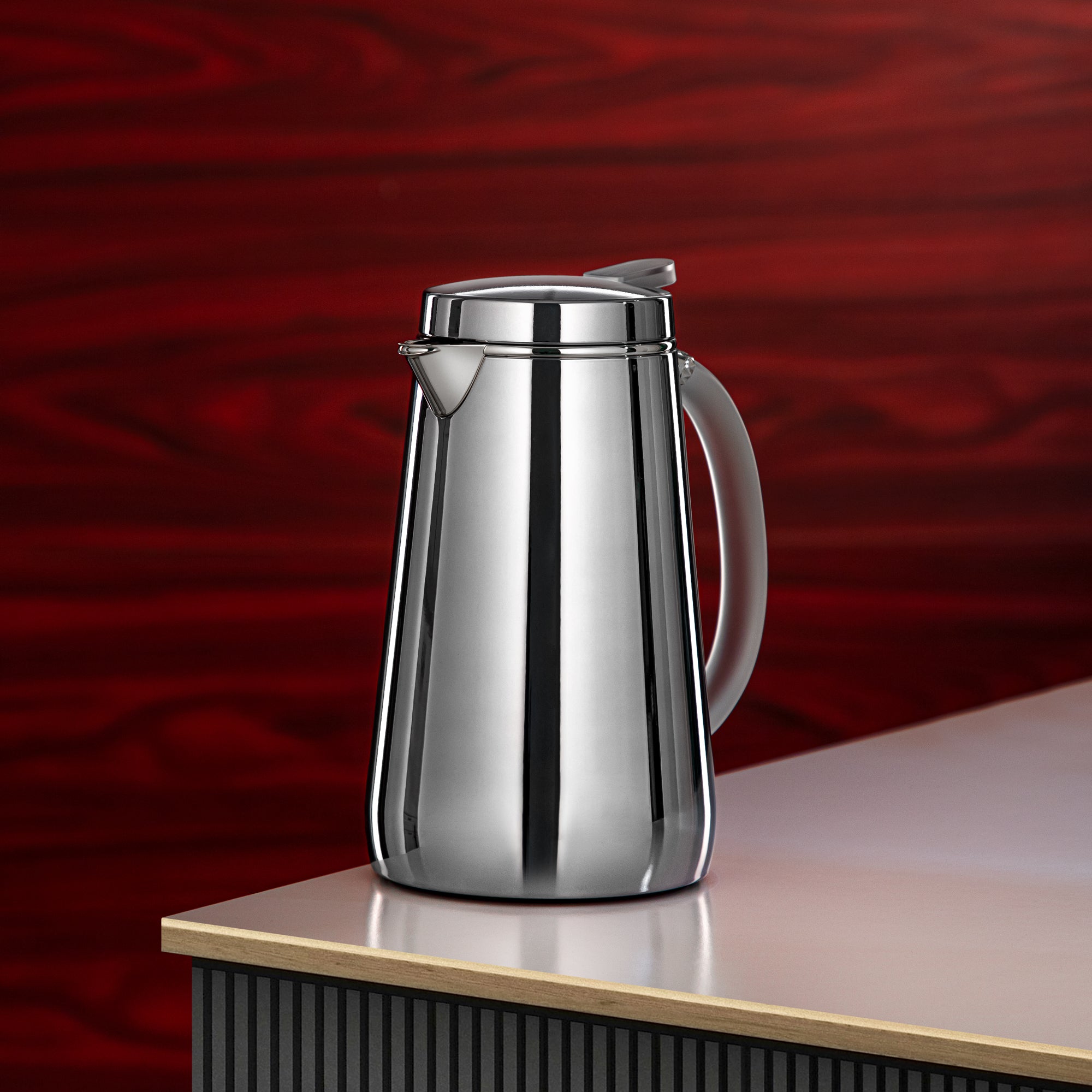 Almarjan Vacuum Flask Metal 0.5 Liter Silver with Frost Handle (VOP-500 CY15) – Elegant Serving | Ramadan & Gatherings