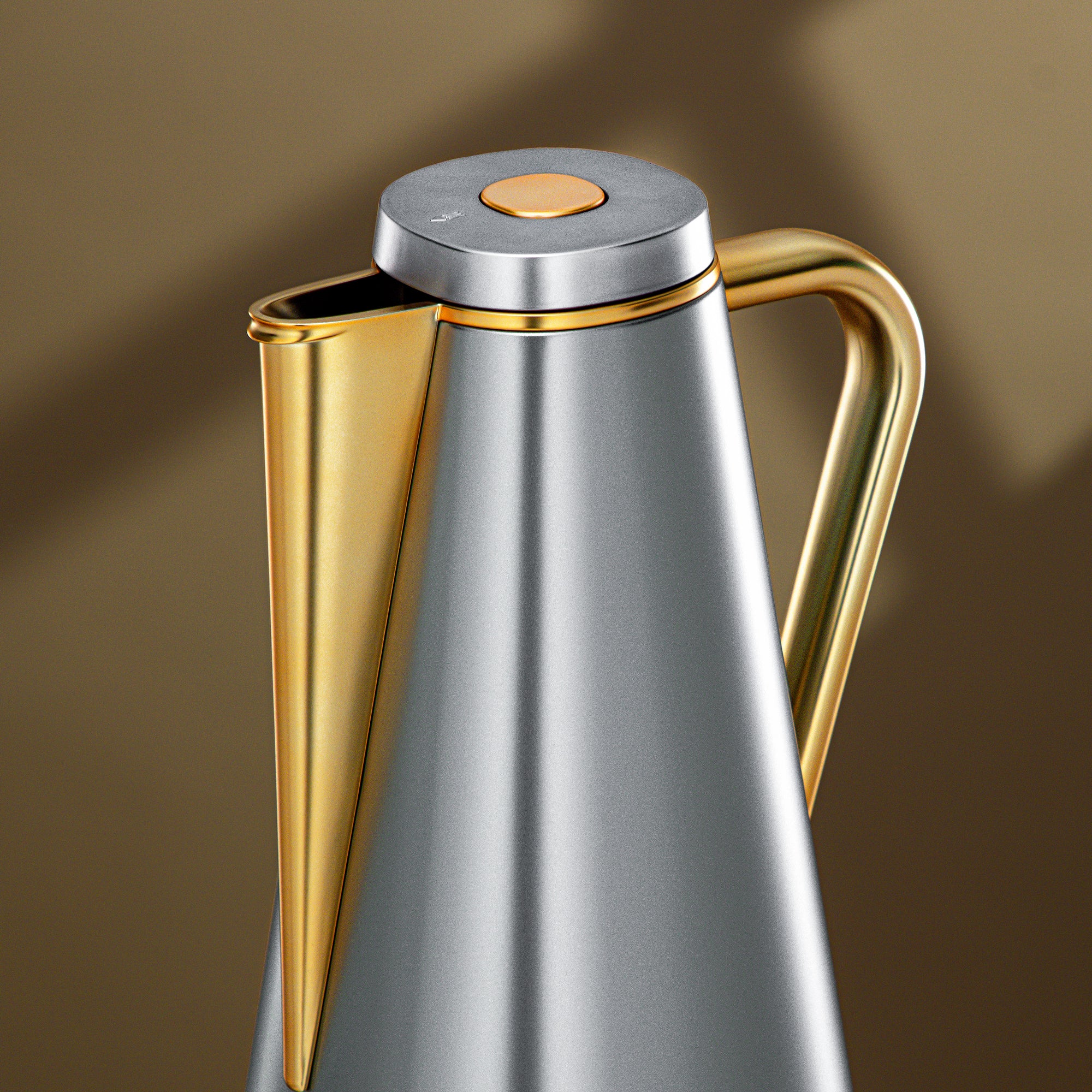Almarjan Vacuum Flask Set 0.7L + 1L Matt Nickel & Matt Gold