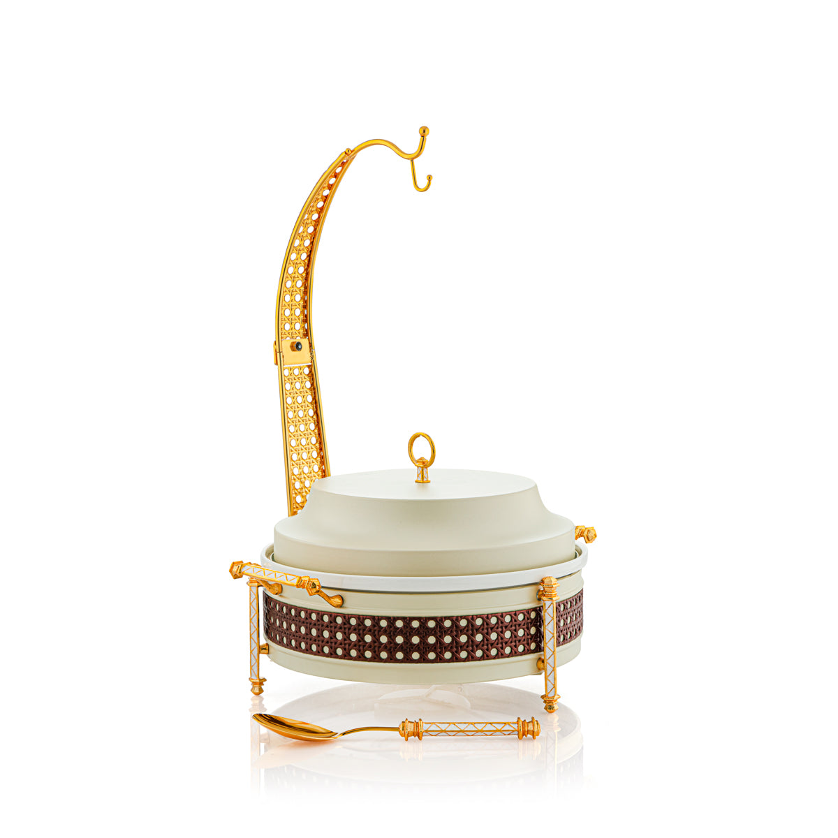 Almarjan 3000 ML Collection Al Waha Chauffe-Plats Beige Mat & Or - FW01-MBB-M