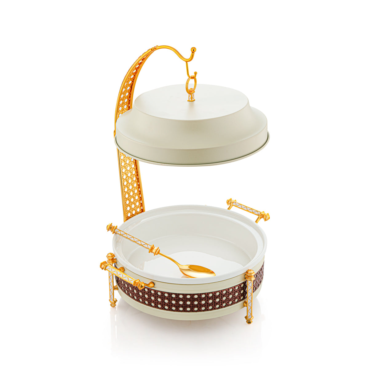 Almarjan 3000 ML Collection Al Waha Chauffe-Plats Beige Mat & Or - FW01-MBB-M