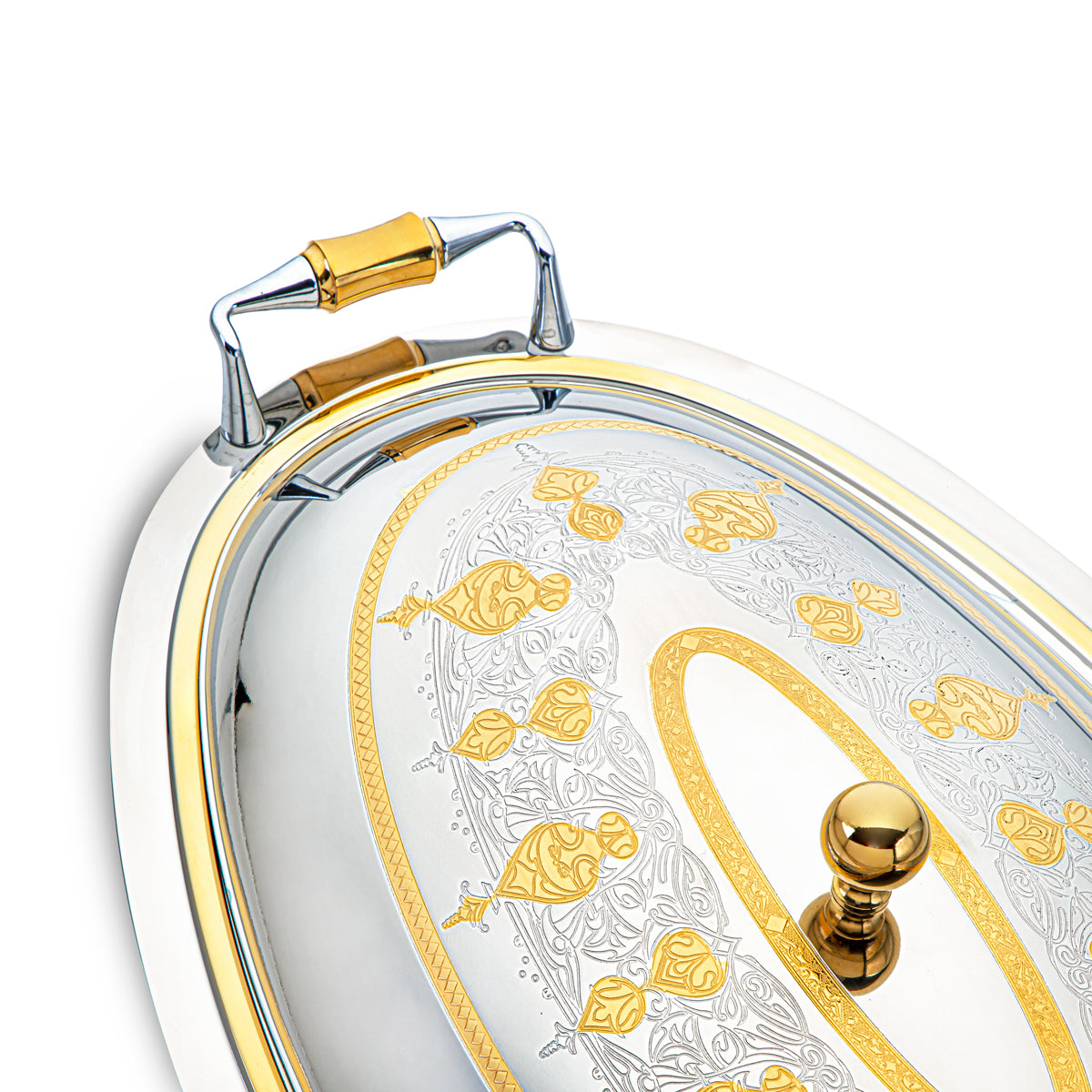 صينية المرجان البيضاوية للتقديم 50 سم ستانلس ستيل مع غطاء من تشكيلة آلما - STS2051183