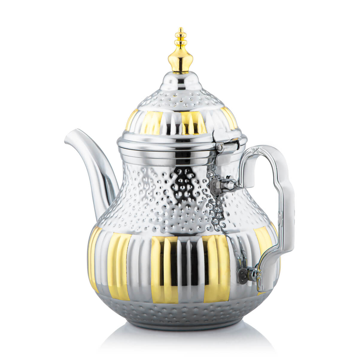 Almarjan 1.6 Liter Stainless Steel Teapot Silver & Gold - STS0010748