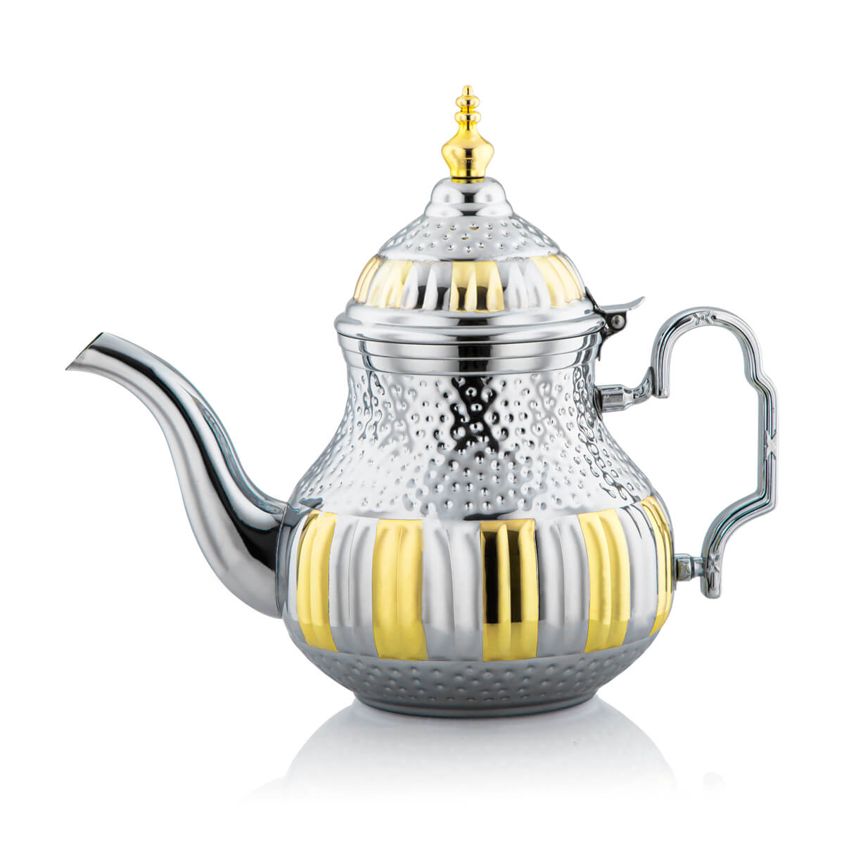 Almarjan 1.6 Liter Stainless Steel Teapot Silver & Gold - STS0010748