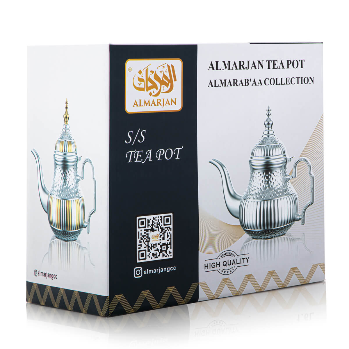 Almarjan 0.8 Liter Stainless Steel Teapot Gold - STS0010743
