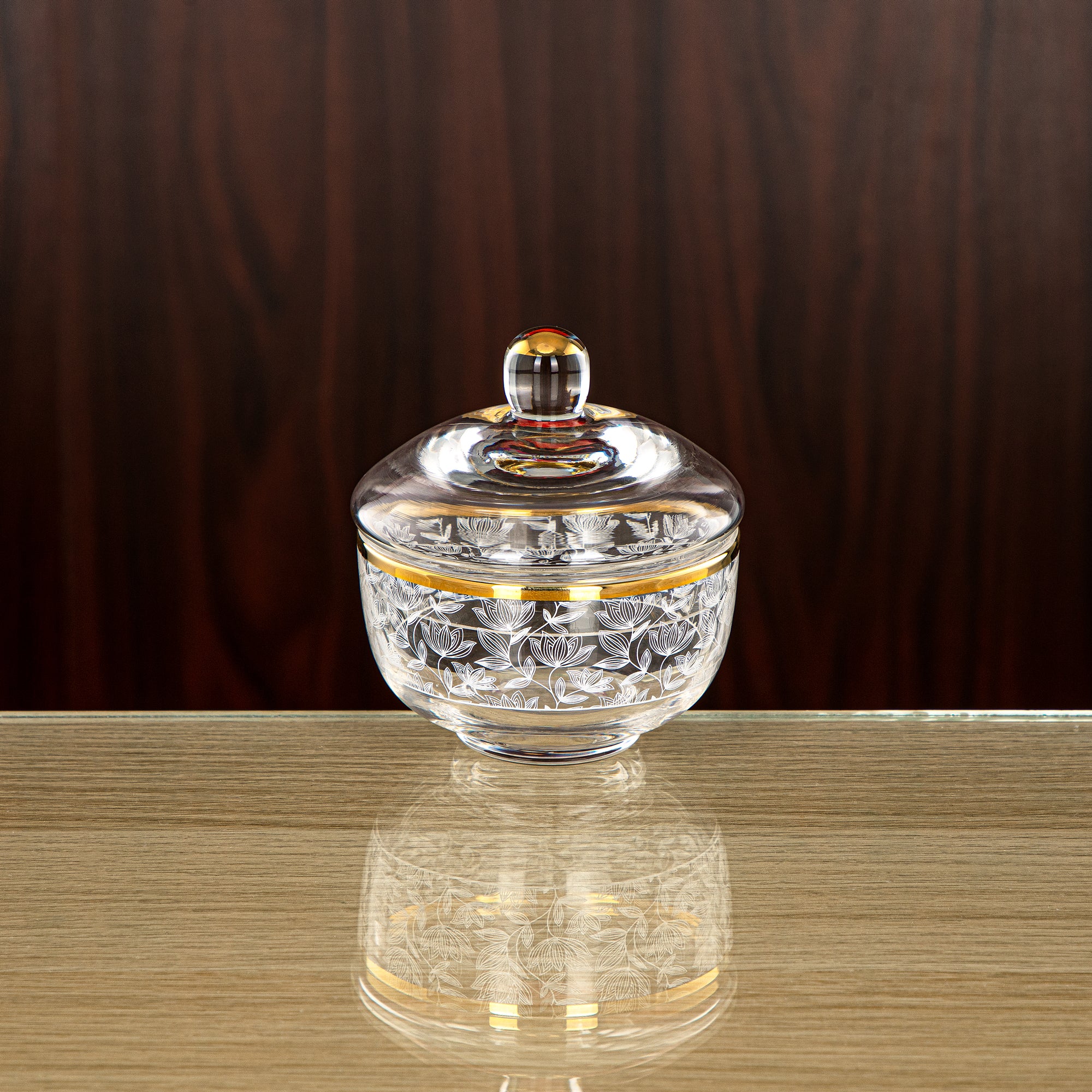 Almarjan 9.5 CM Glass Sugar Bowl - 0137T-SYE