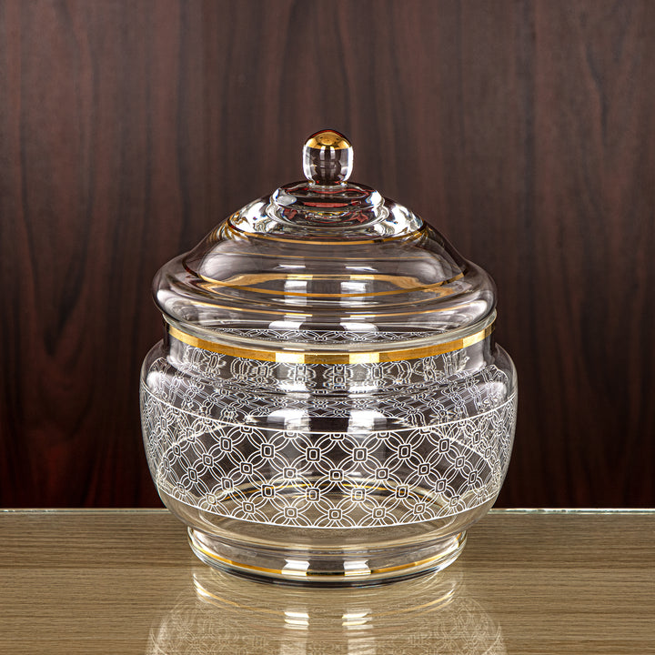 Almarjan 1500 ML Glass Candy Bowl - 0138T-SFY