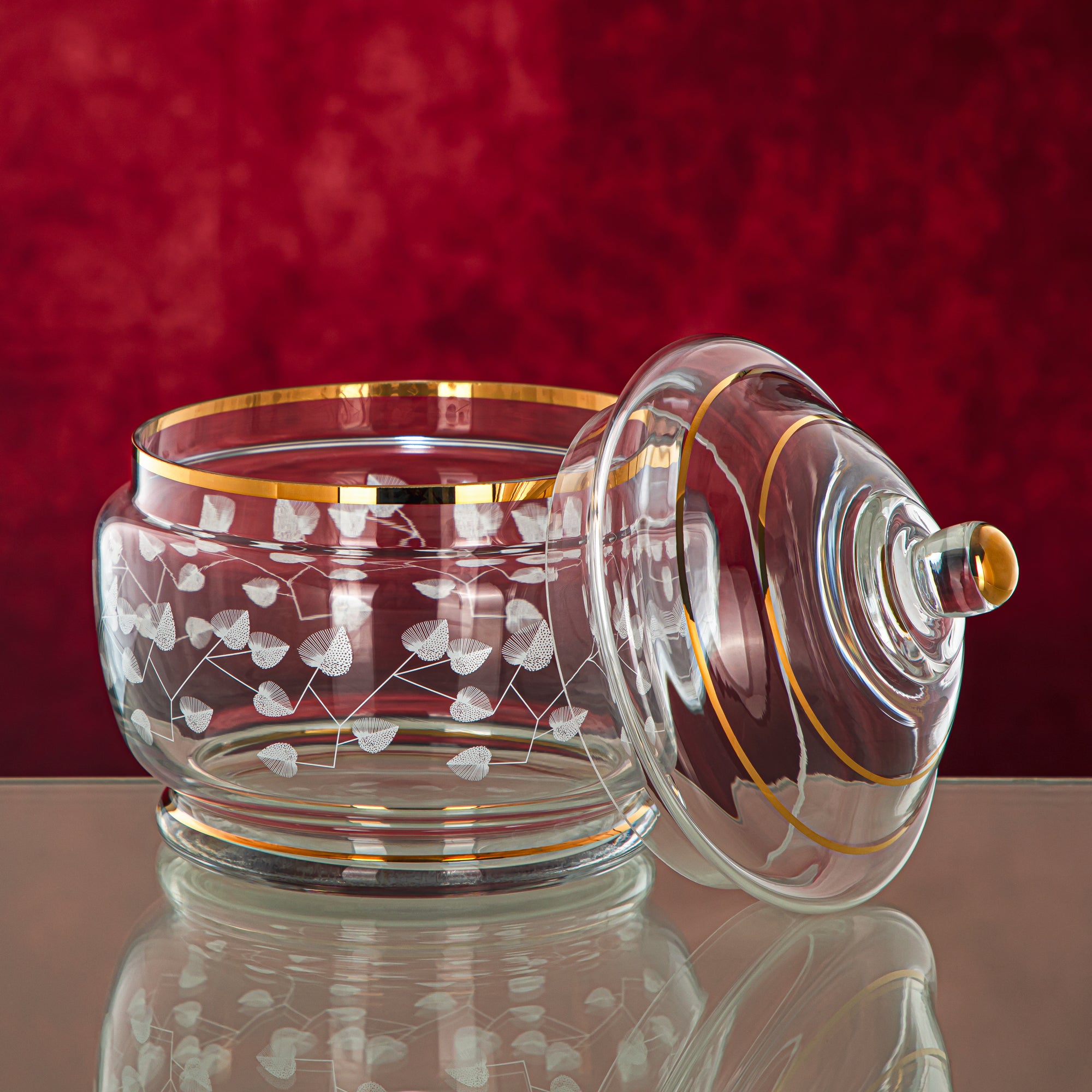 Almarjan 1500 ML Glass Candy Bowl - 0138T-YLX