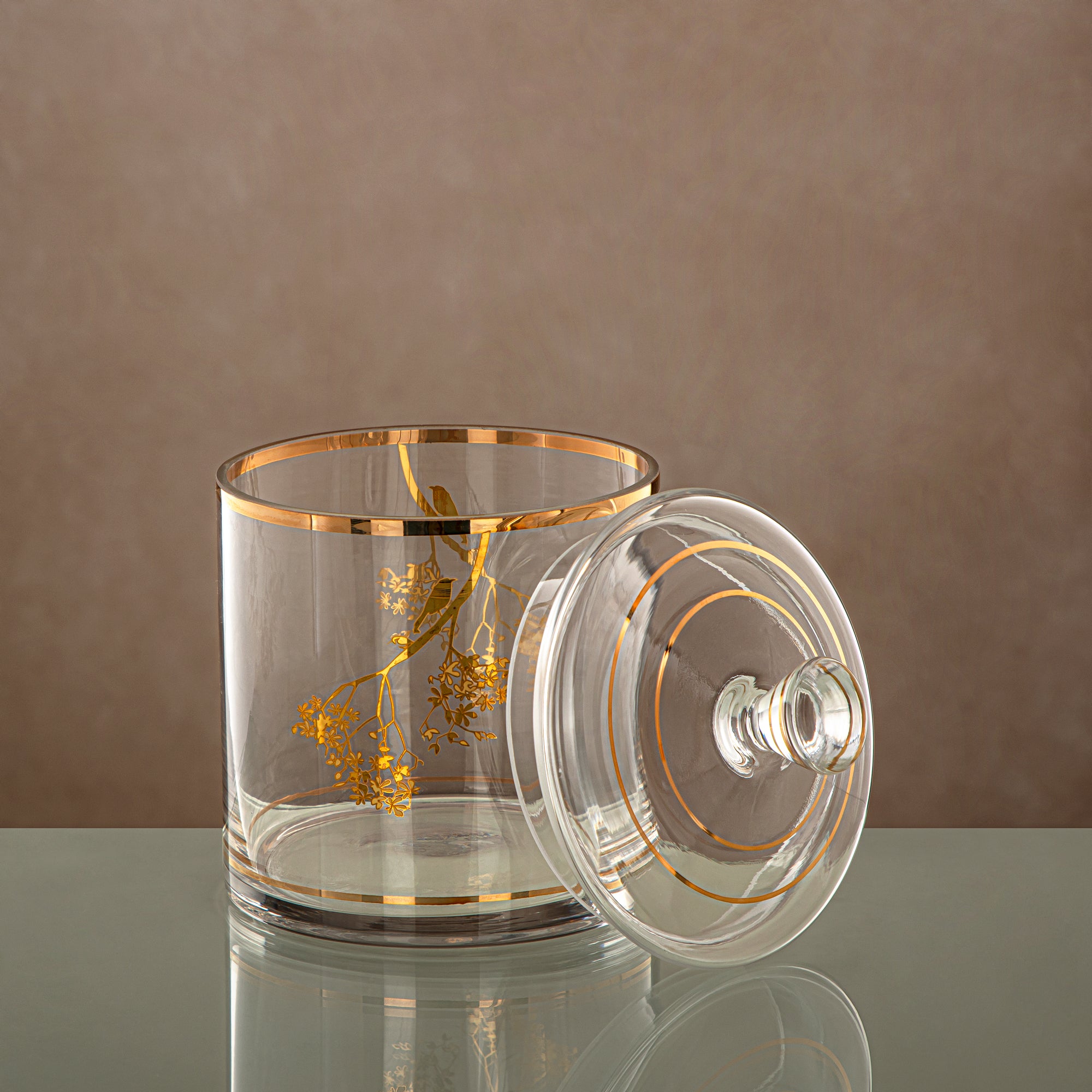 Almarjan Candy Bowl Clear & Gold 900ML (0194T-XQZT-GLD) Gatherings, special occasions, Ramadan, eid