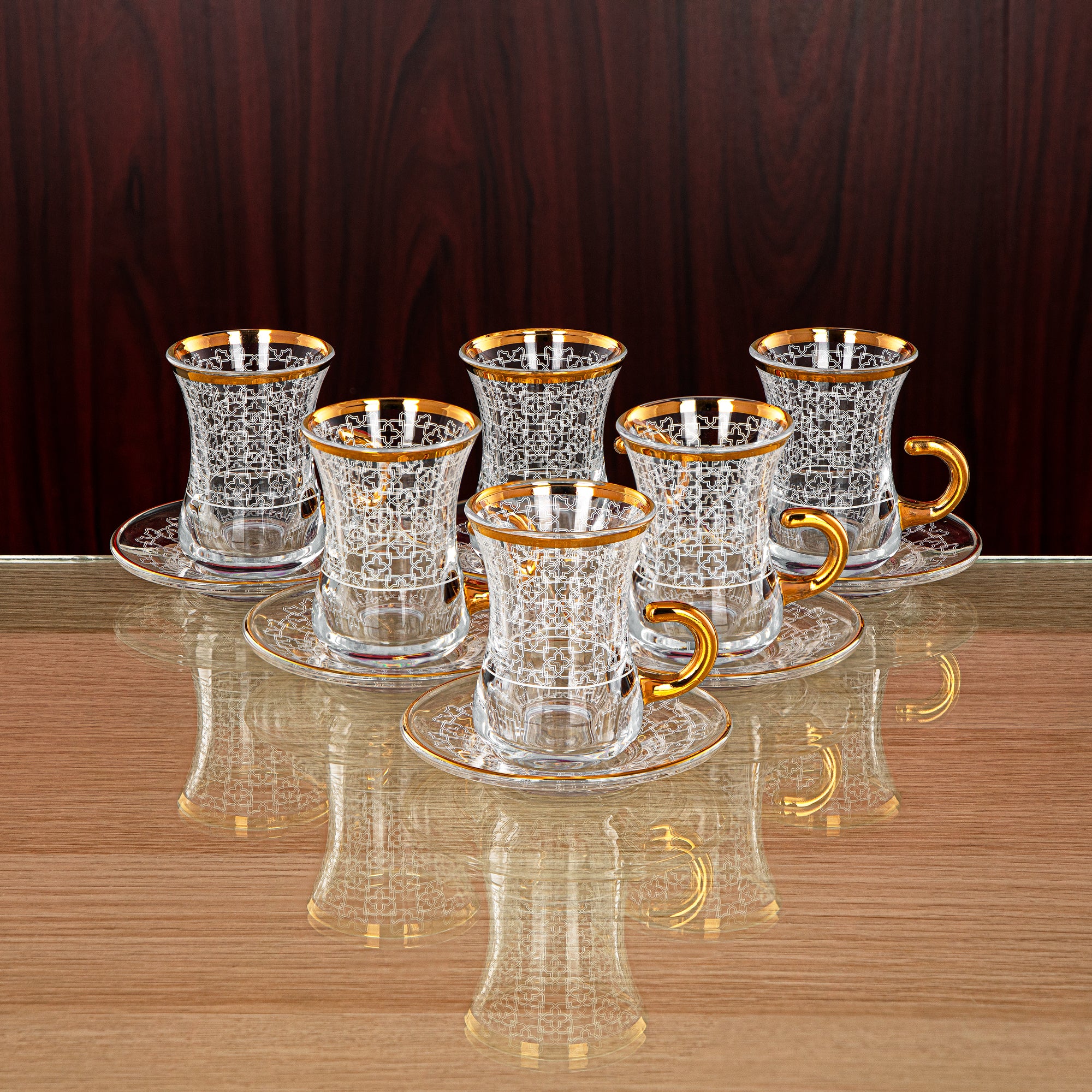 Almarjan 18 Pieces Glass Tea Set - 1043BJ-0001P-1013B-SZH