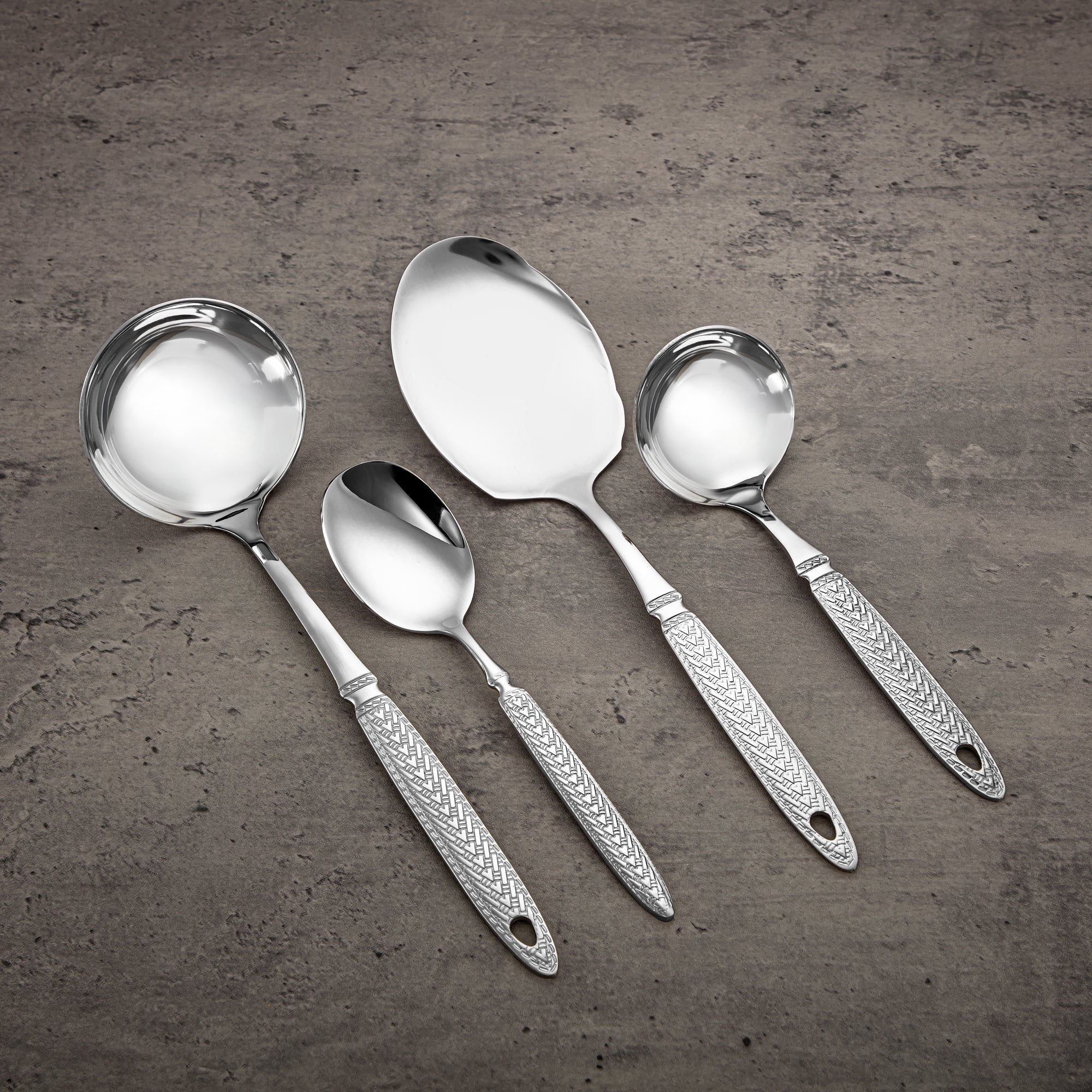 Almarjan Cutlery Set 84 Pieces, Stainless Steel, Leather Case, Silver (CUT0010433) Elegant Cutlery Set