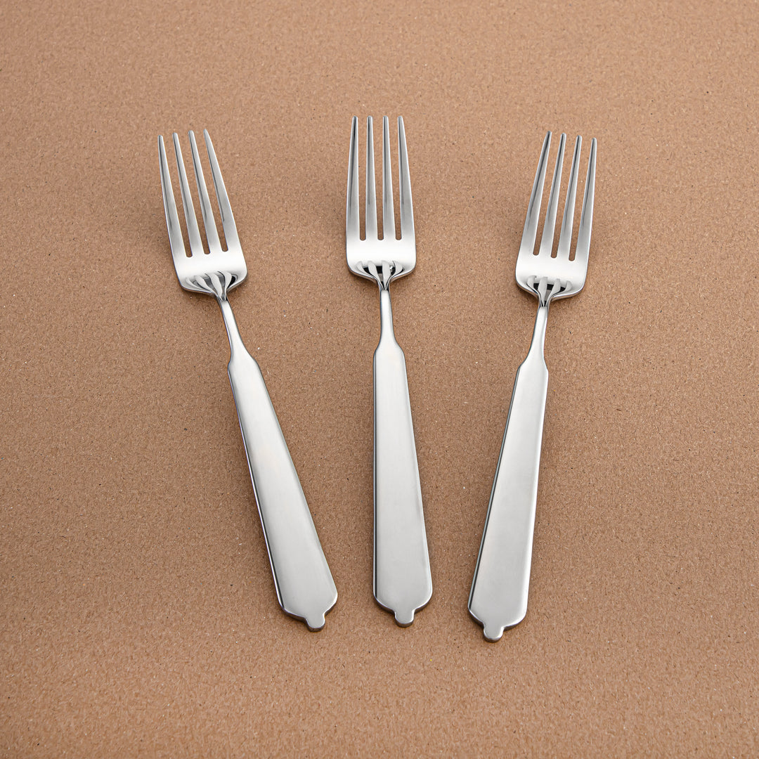 Almarjan 3-Piece Stainless Steel Dinner Fork Set – Mirror Finish, Silver CUT1620033