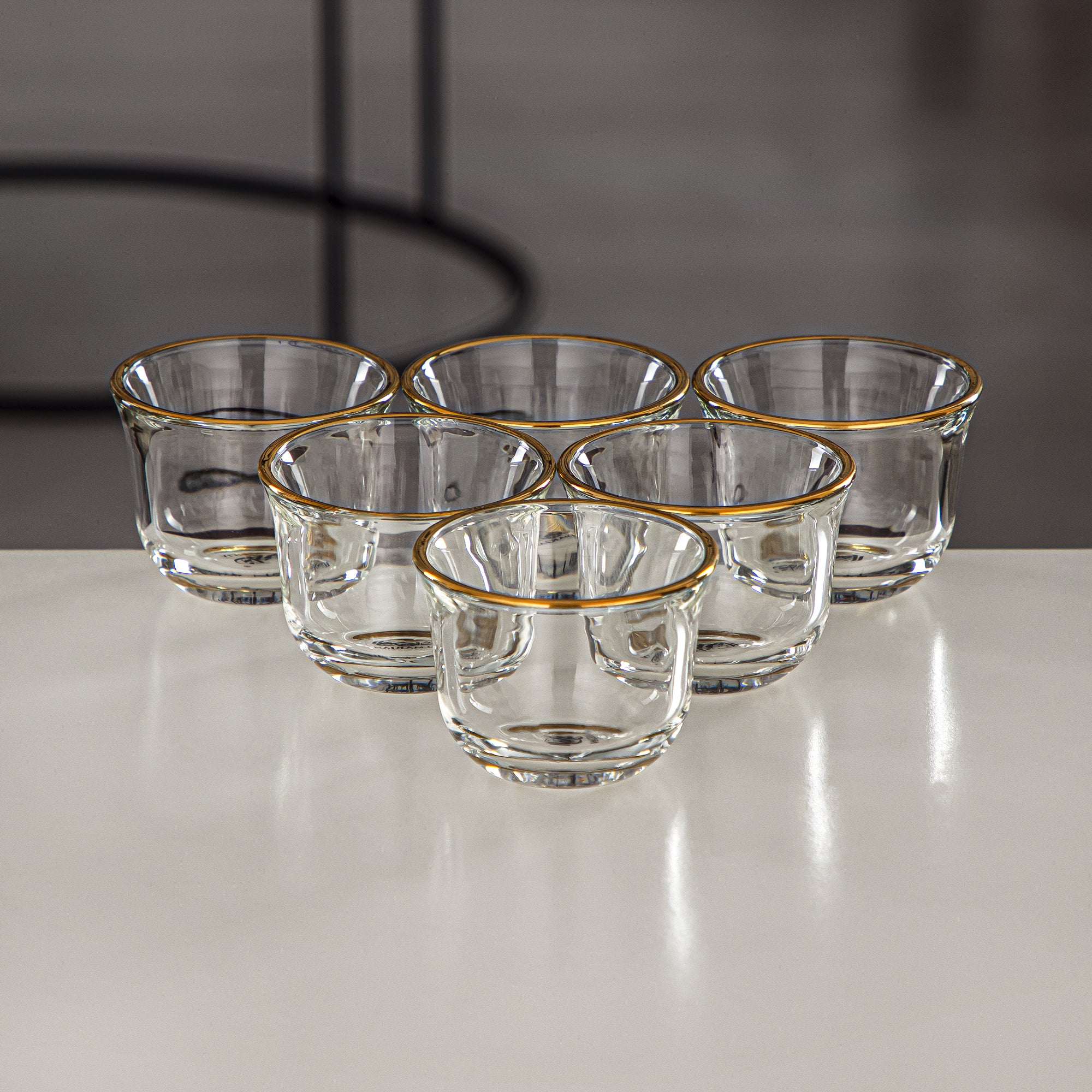 Almarjan Vacuum Flask Set 21 Pieces, Push Button, 0.7L + 1L, Silver, Gold & Transparent (FG810-21 C/G) - Elegant Vacuum Flask Sets