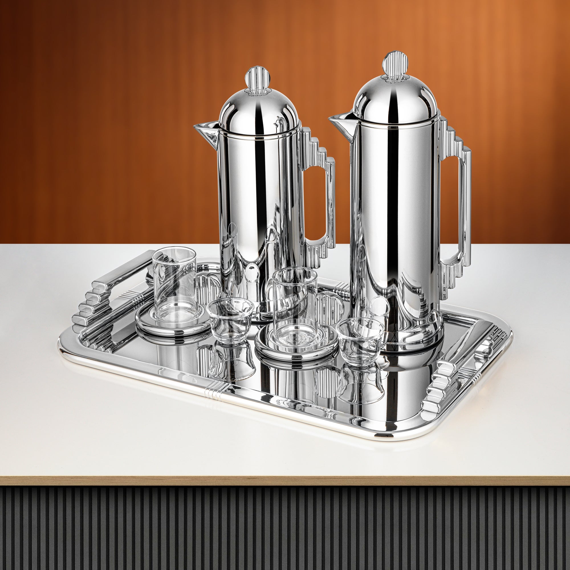 Almarjan Tea & Coffee Set 21 Pieces Silver