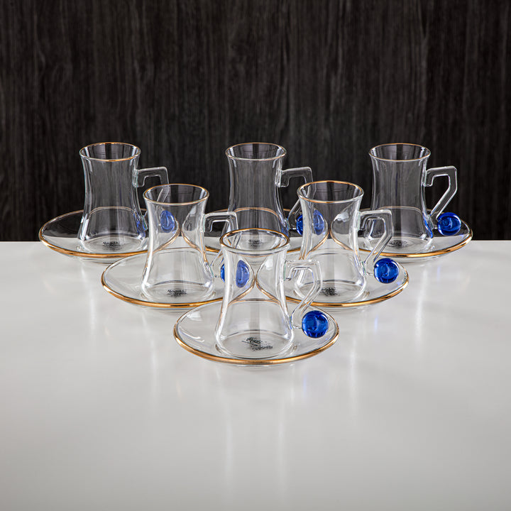 Almarjan 18 Pieces Borosilicate Glass Tea Set - FB803-18 NV/G