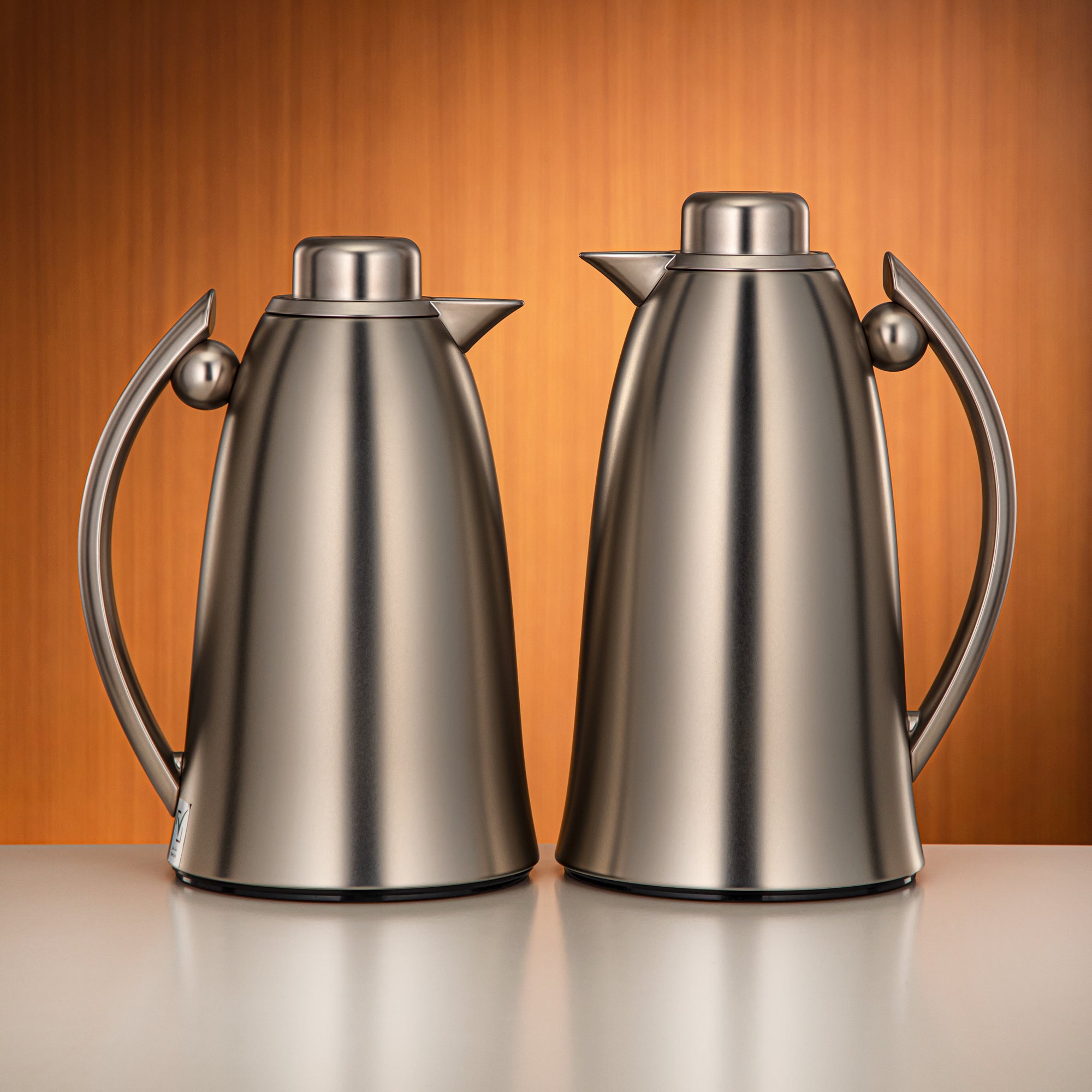 Almarjan Vacuum Flask Set 0.7L & 1L Nickel