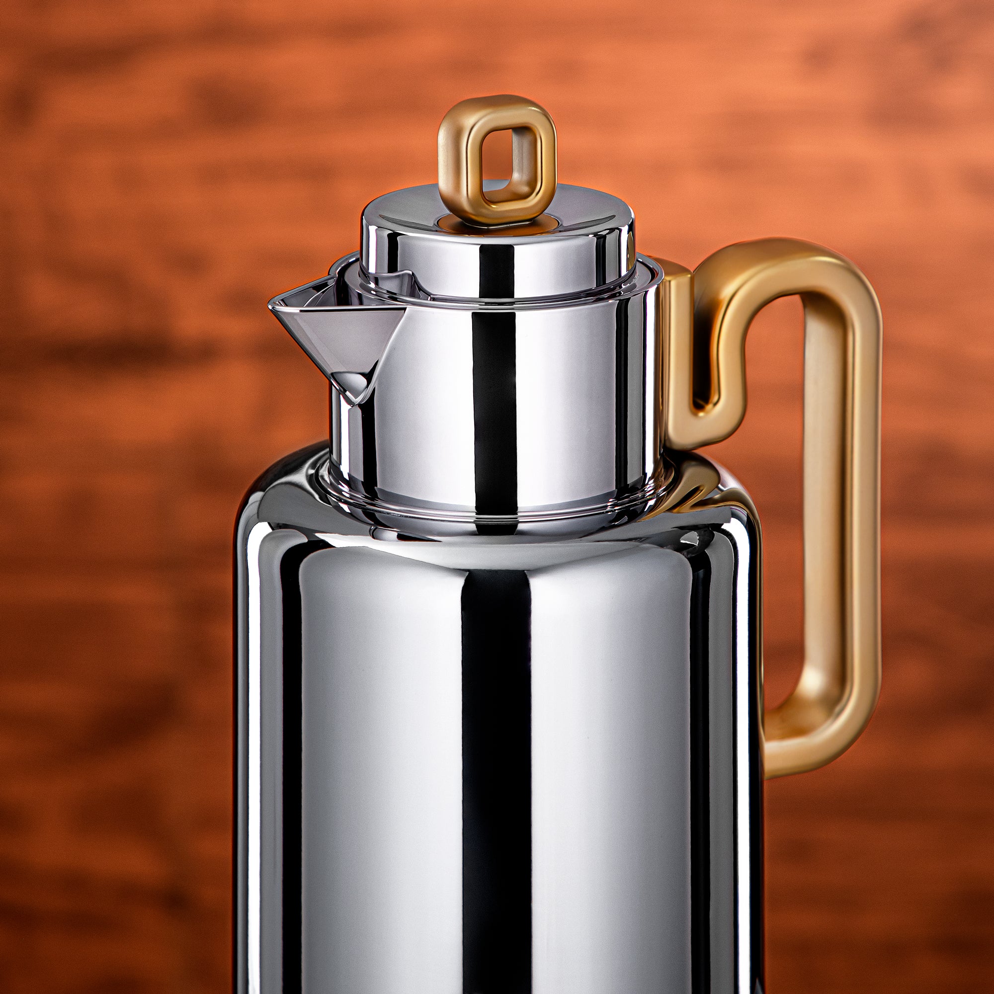 Almarjan Vacuum flask Set 0.5 liter + 1 liter silver & matt gold (FG815-050/100 MC/MG)