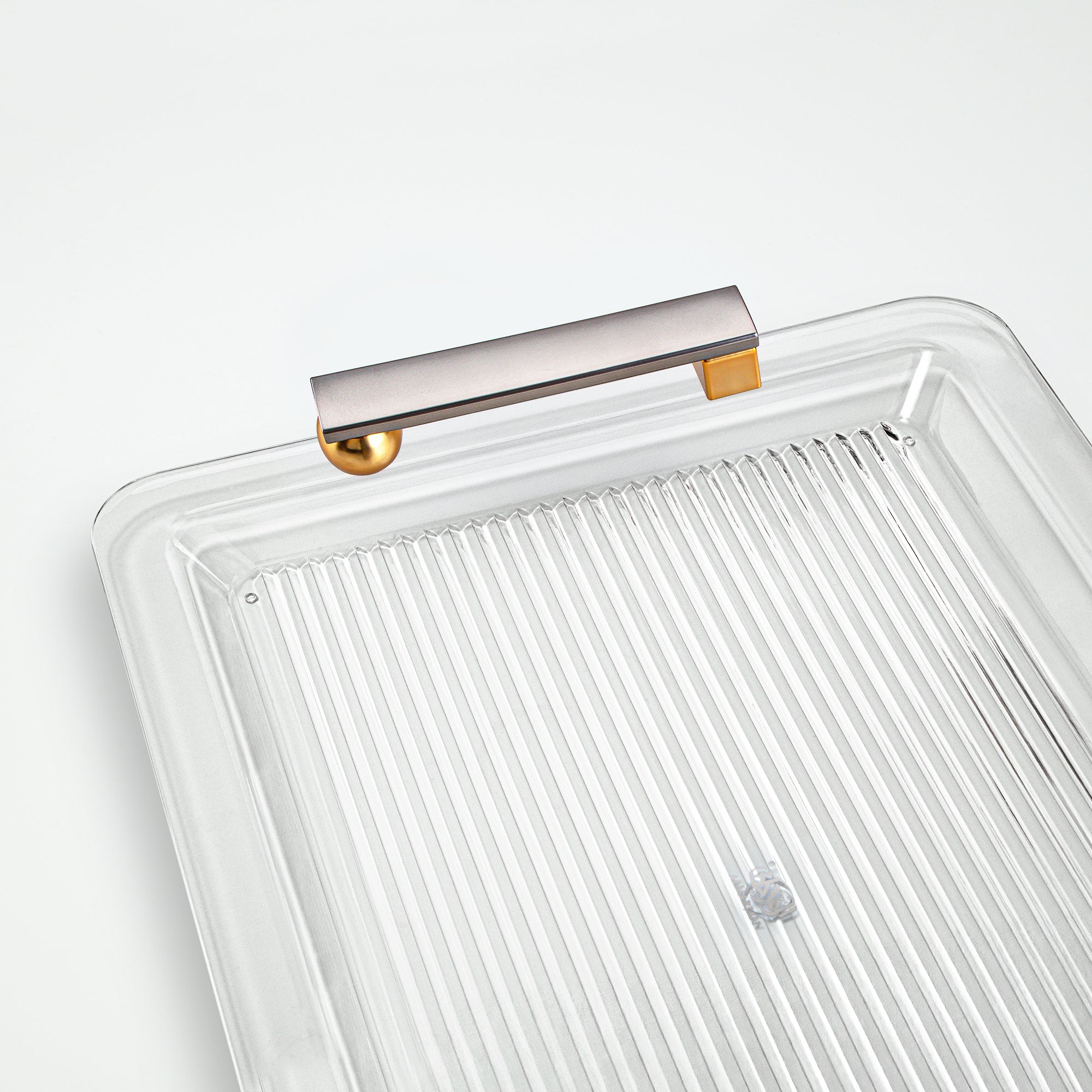 Almarjan Serving Tray 50cm Matt Nickel & Matt Gold