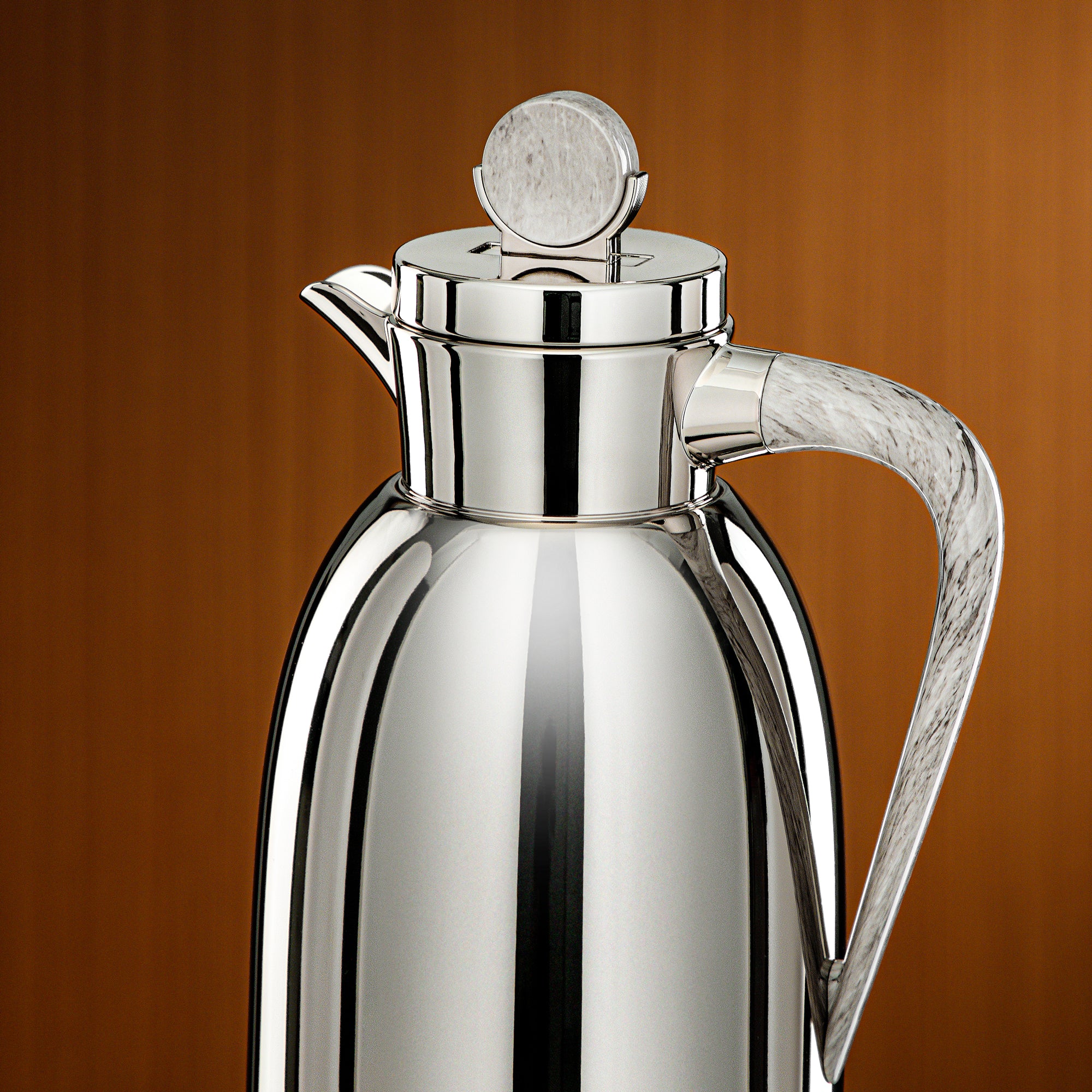 Almarjan Vacuum Flask Set 2 Pieces 1L & 1.3L Nickel & Marble