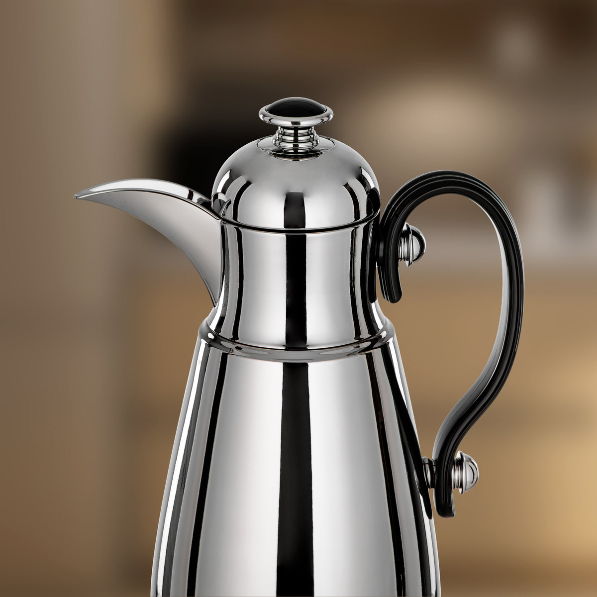 Almarjan Double Wall Vacuum Flask 0.7 Lit, Silver & Black