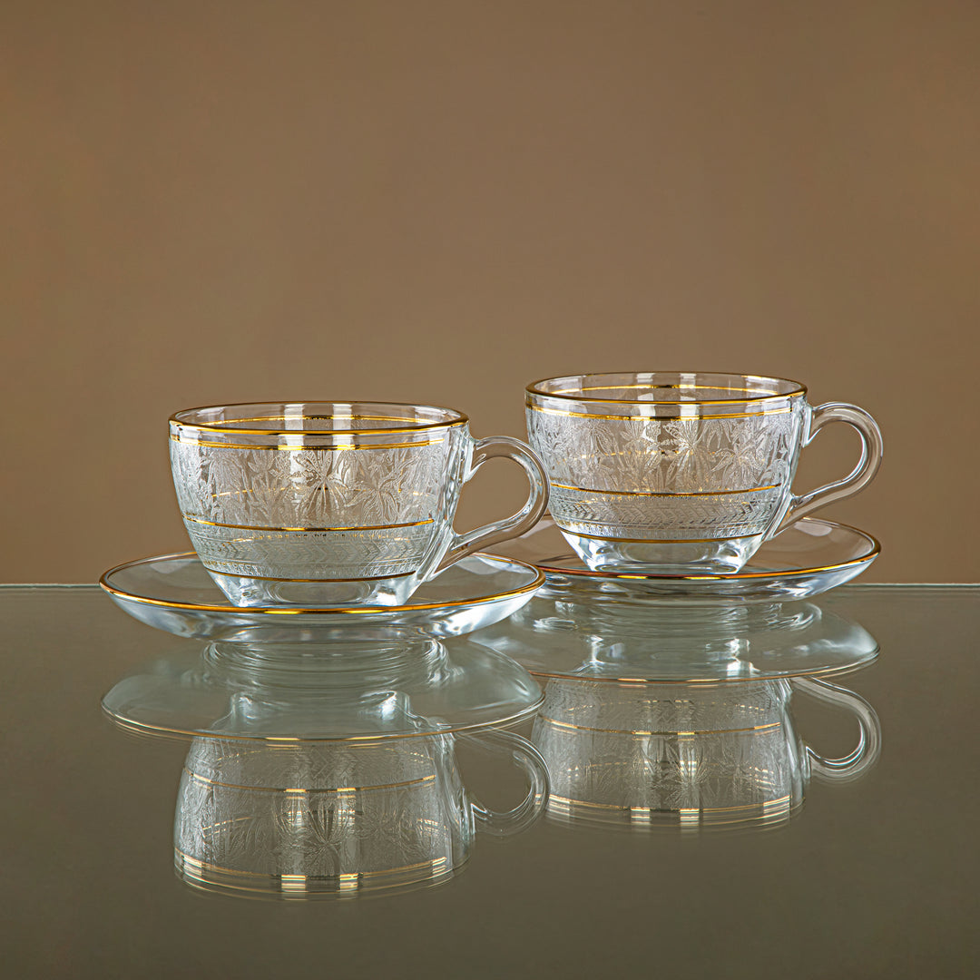 Combi 6 Pieces Glass  Cappuccino Cup Set - G1056AZ-35/CD