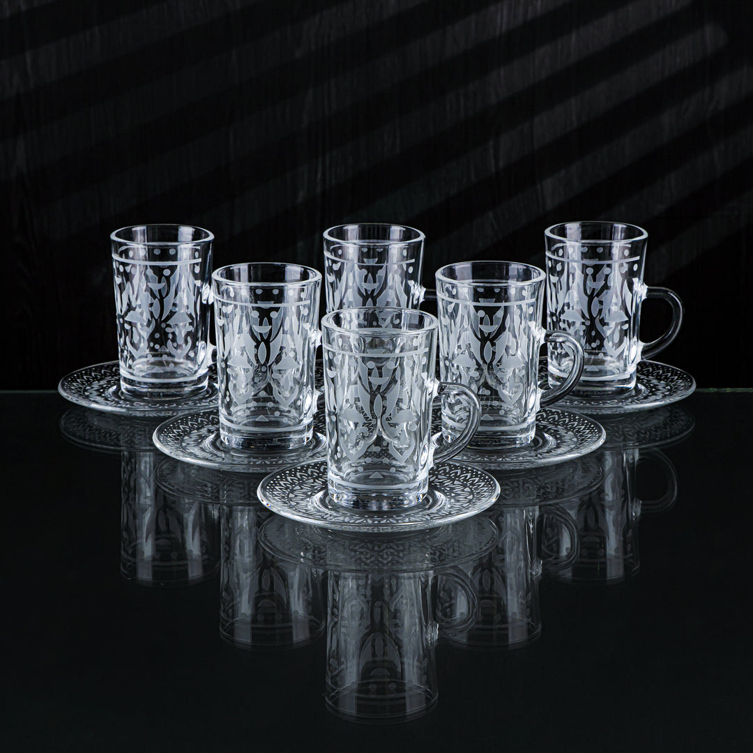 Almarjan 18 stykker Folk Collection glas te &amp; kaffe sæt - GLS2630003
