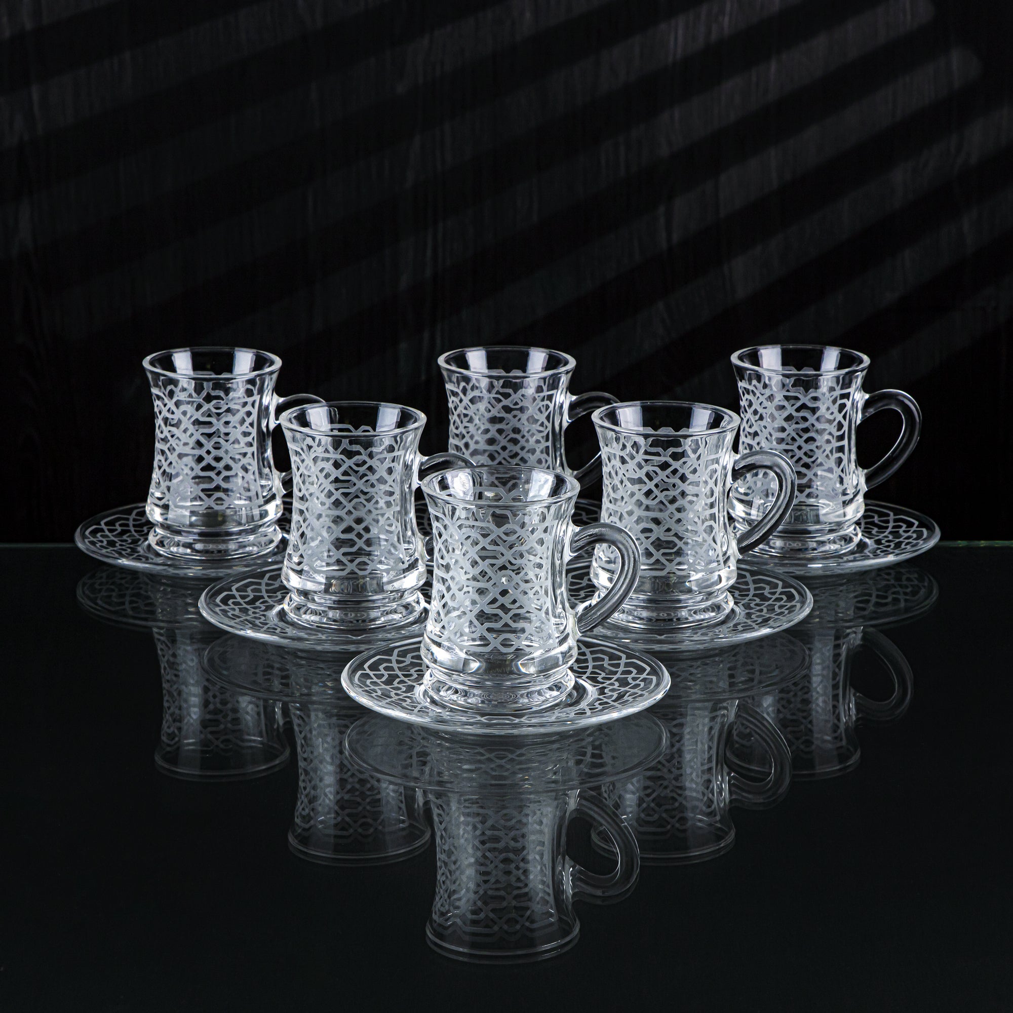 Almarjan 18 Pieces Mosaic Collection Glass Tea & Coffee Set - GLS2630009