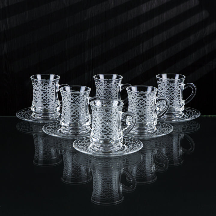 Almarjan 18 Pieces Mosaic Collection Glass Tea & Coffee Set - GLS2630009