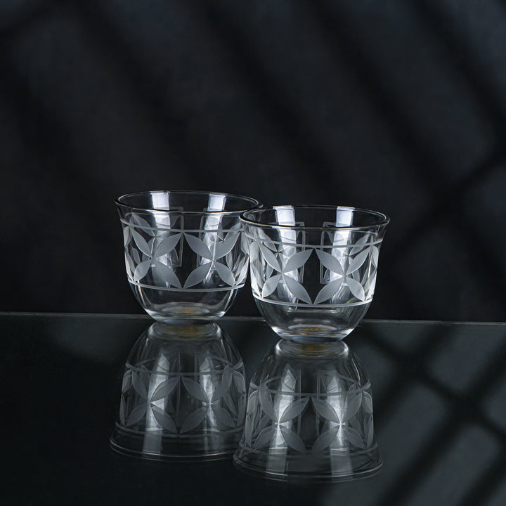 Almarjan 6 stykker Crave Collection Cawa-kop i glas med sølvkant - GLS2630043