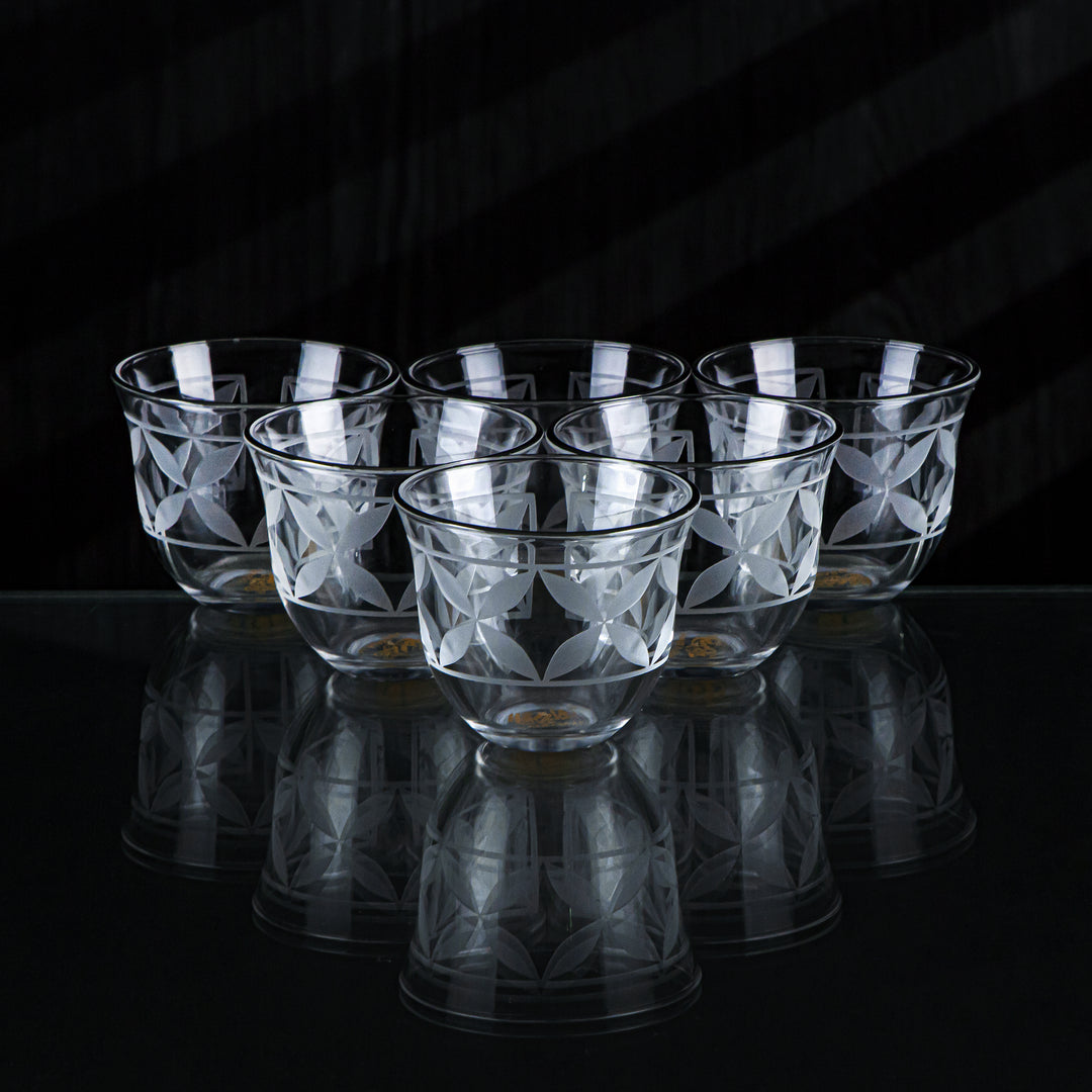 Almarjan 18 stykker Crave Collection glas te- og kaffesæt med sølvkant - GLS2630045