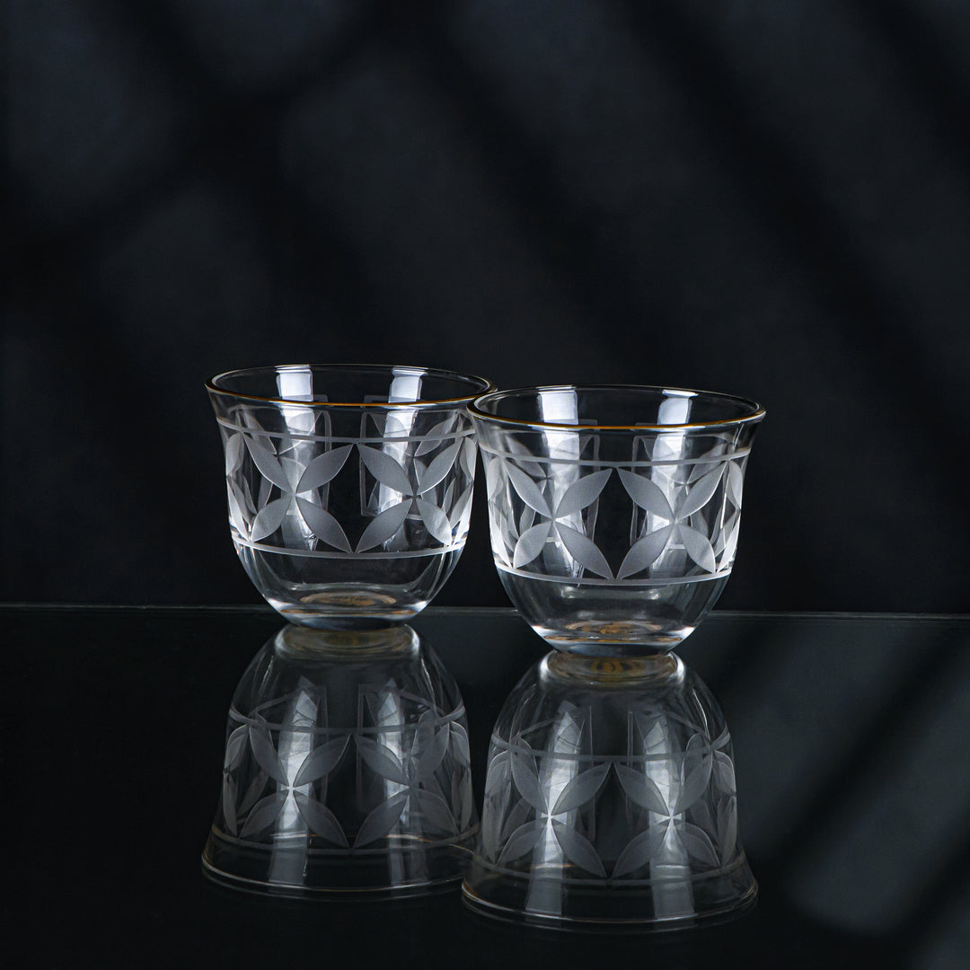 Almarjan 6 stykker Crave Collection Cawa-kop i glas med gylden kant - GLS2630046