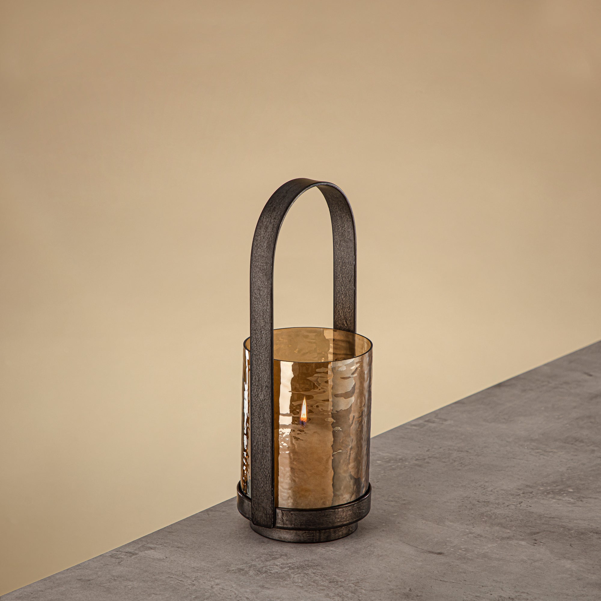 Almarjan Hurricane Lantern 32cm Vintage Silver