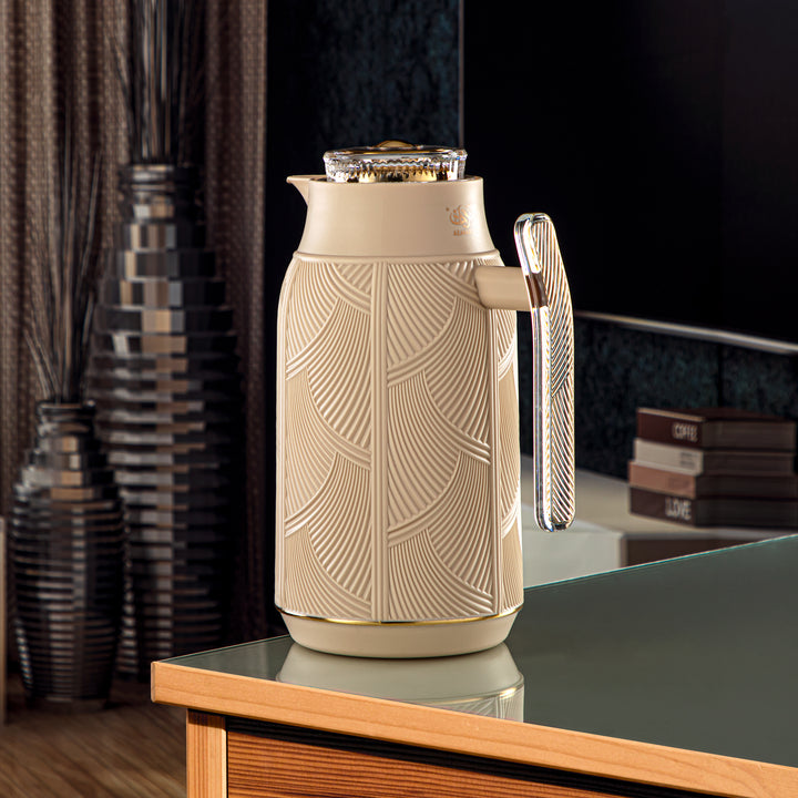 Almarjan 1 Liter Vacuum Flask Beige & Gold - GT113-100 BG/G