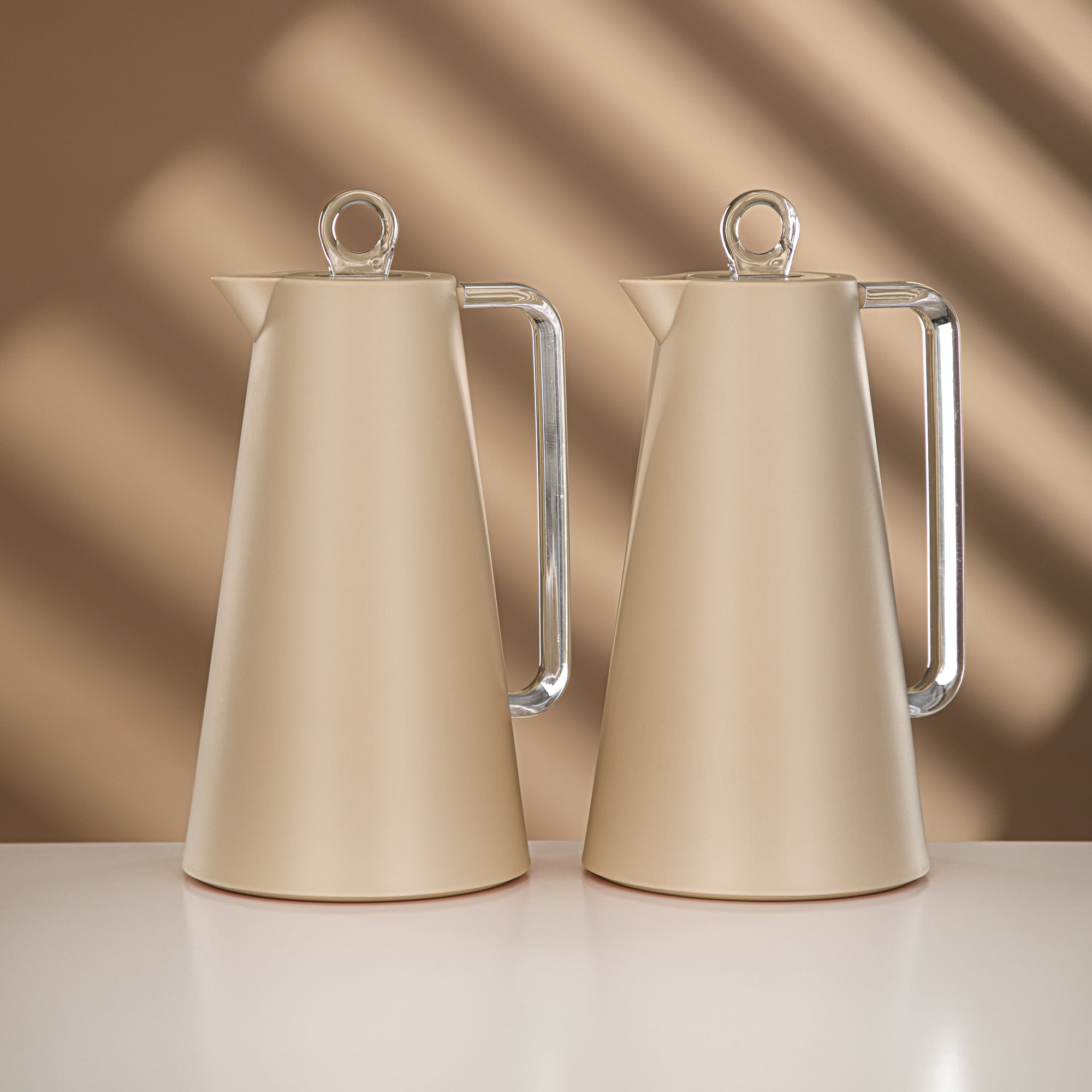 Almarjan Vacuum Flask Set Beige & Transparent