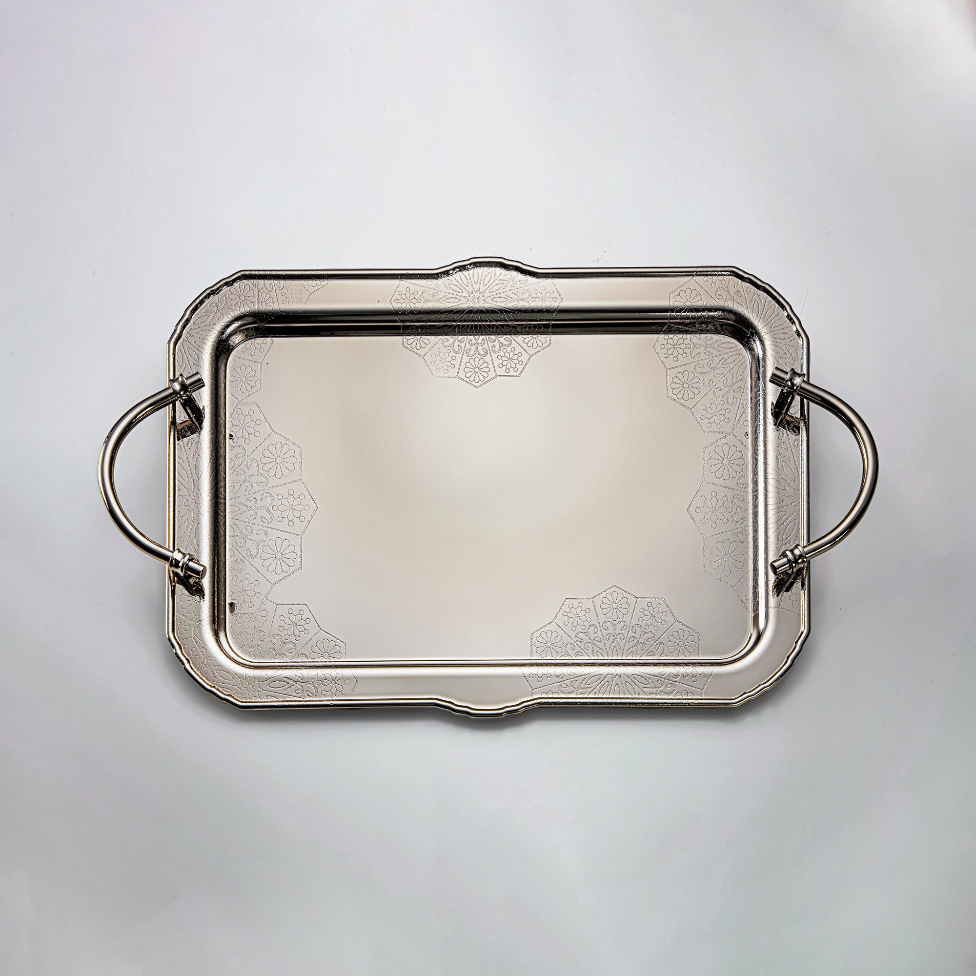 Almarjan 3 Pieces Serving Tray Set Nickel - HT2305009