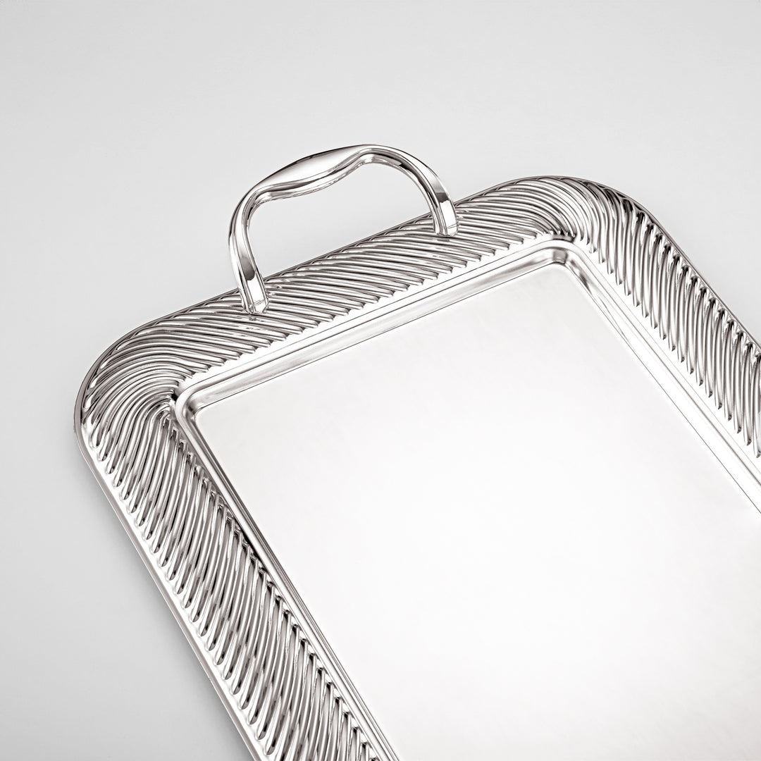 Almarjan 3 Pieces Serving Tray Set Silver - HT2308008