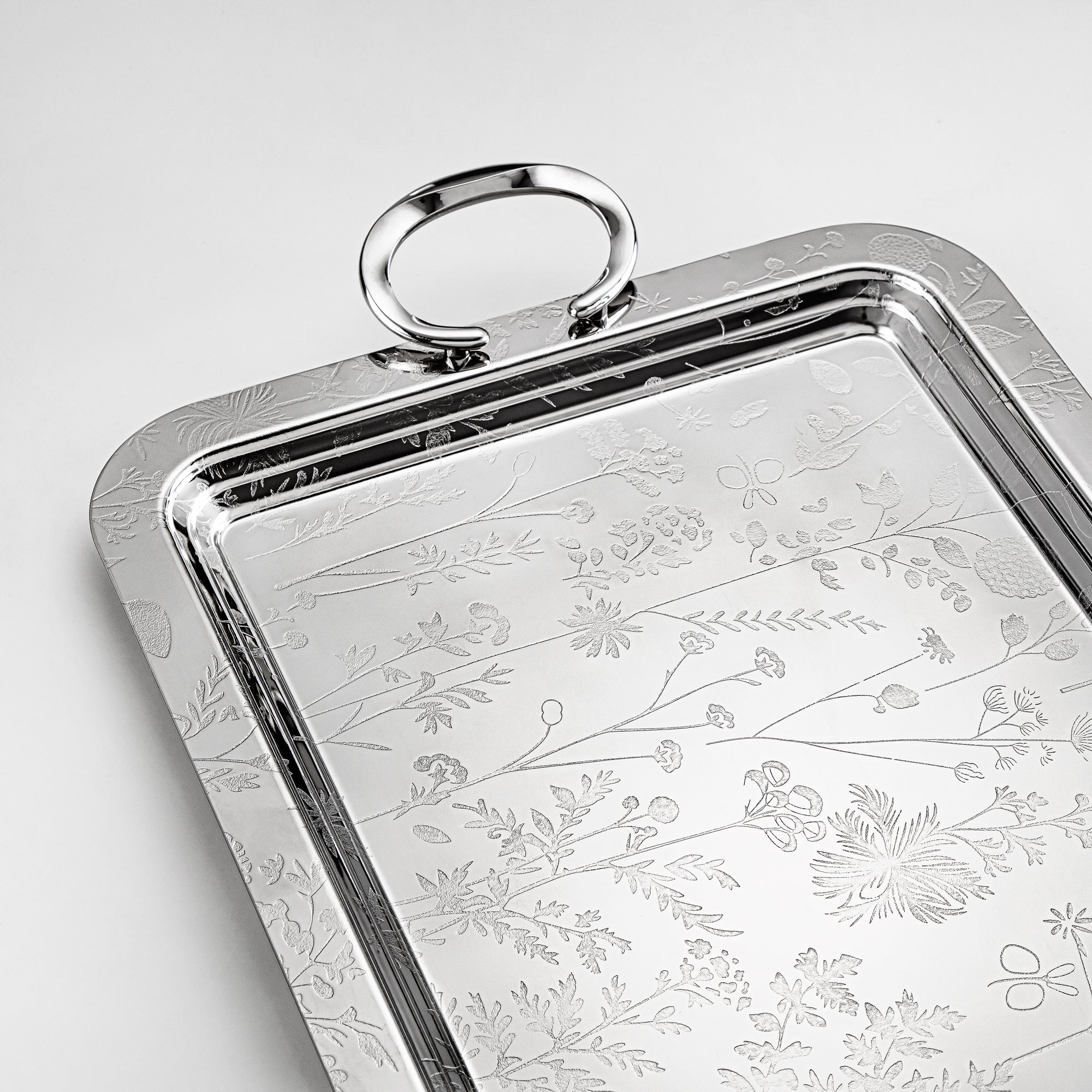 Almarjan Serving Tray Set - 3 Pieces, Silver (HT2408003) | Ramadan & Eid