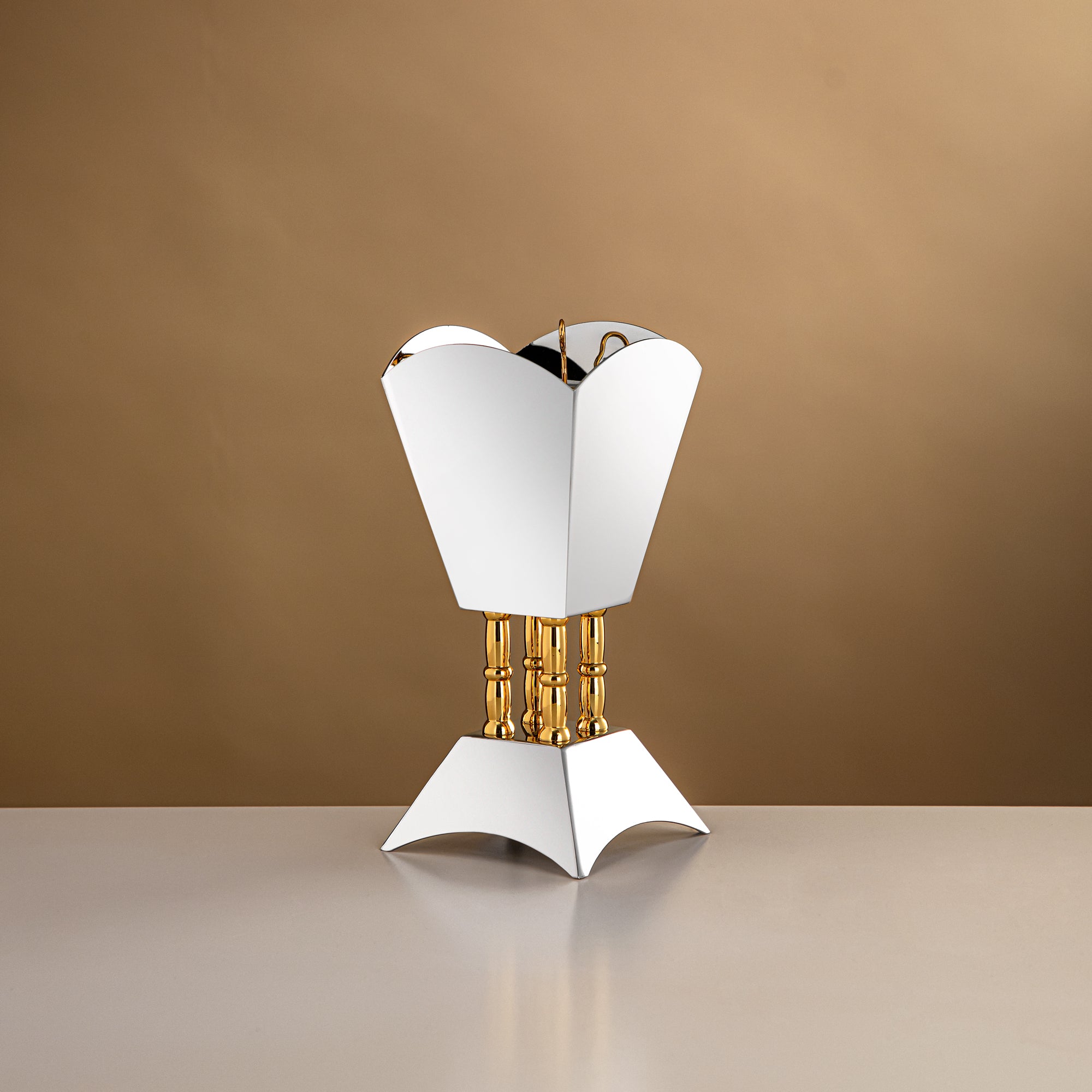 Almarjan 20.5 CM Incense Burner Shiny Silver & Gold - HT2506062