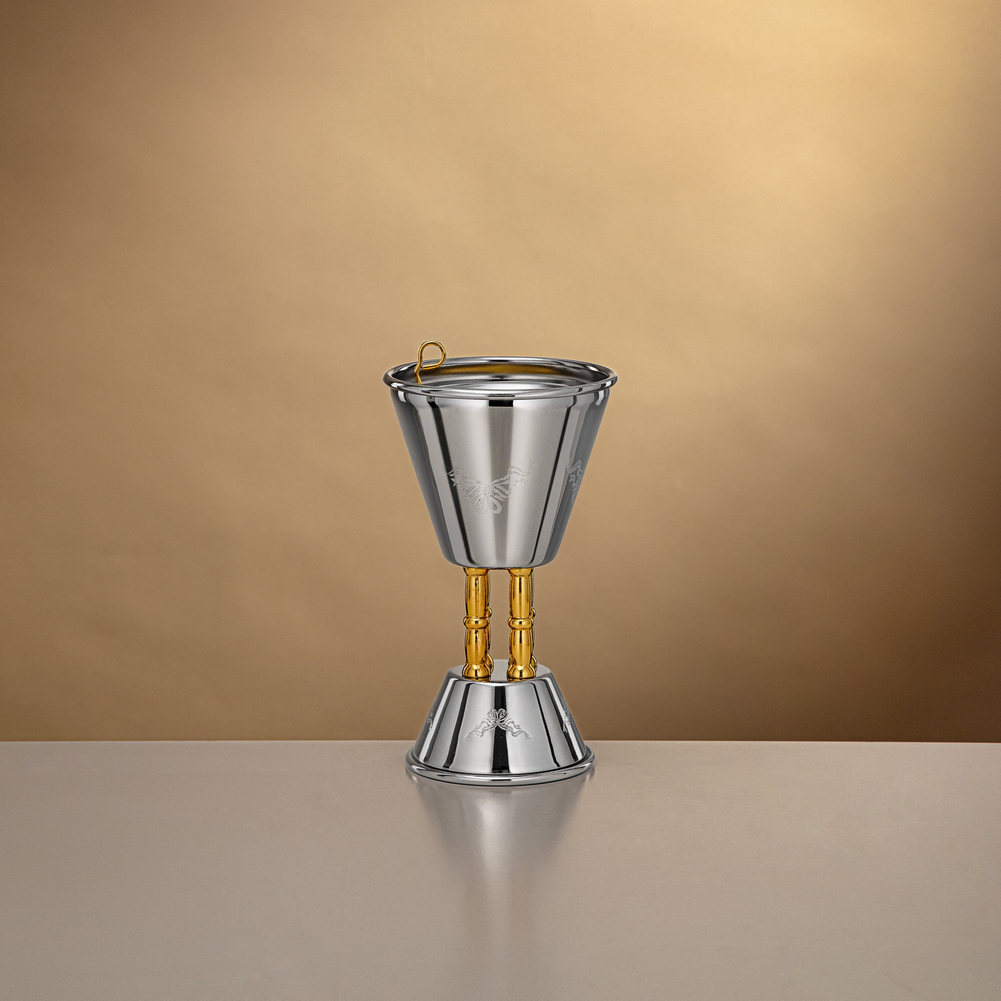 Almarjan 18 CM Incense Burner Shiny Silver & Gold - HT2506086