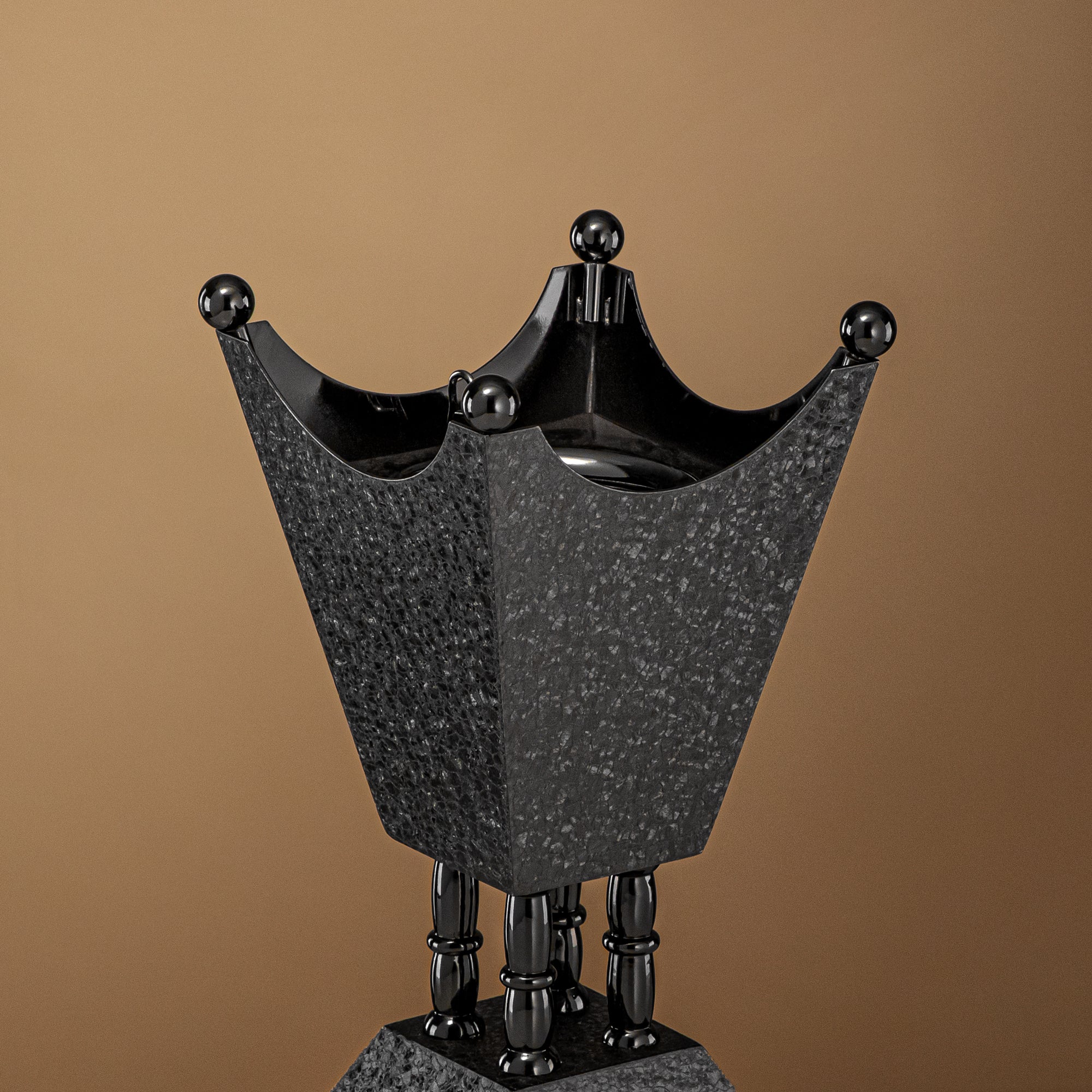 Almarjan Incense Burner Black Crackle 25cm