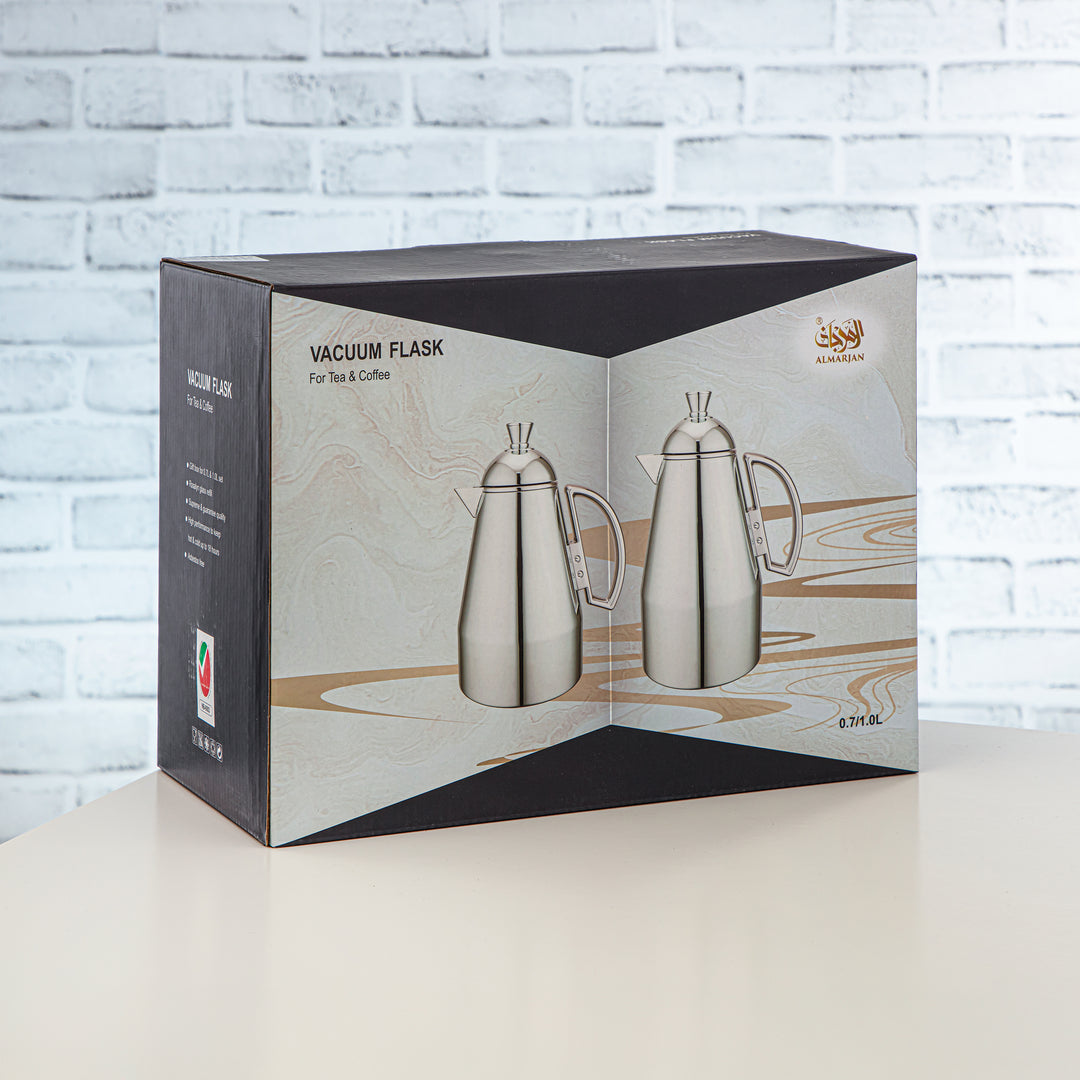 Almarjan 2 Pieces Vacuum Flask Set Silver - QNC-0700/1000C