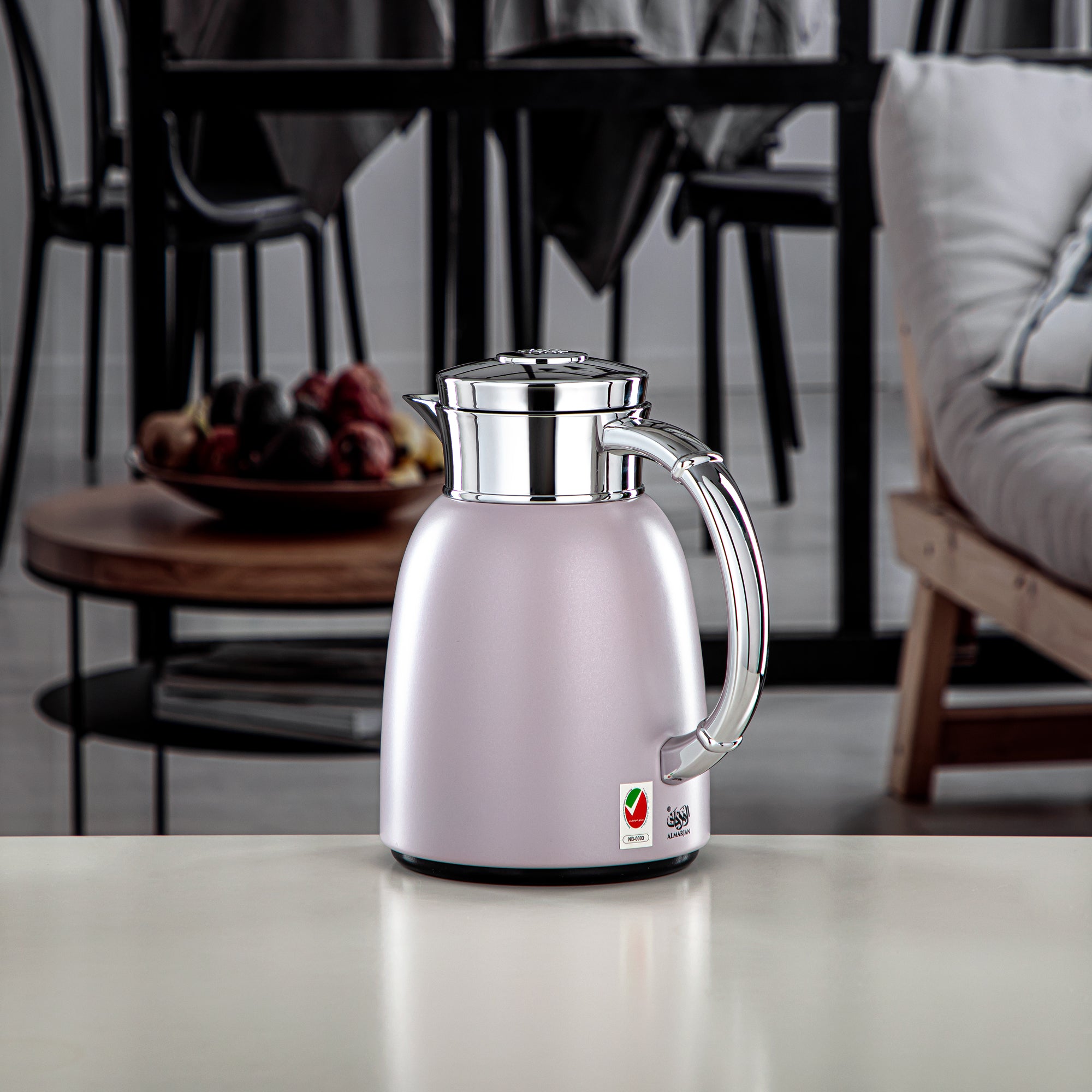 Almarjan Vacuum Flask 0.65L (QVC-0650Q404YZC) - Push Button, Light Purple | Modern Serveware
