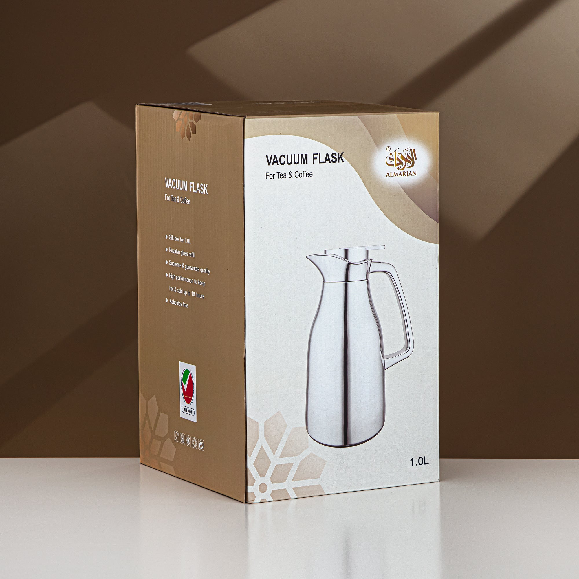 Almarjan 1 Liter Vacuum Flask Silver - RGC-1000C